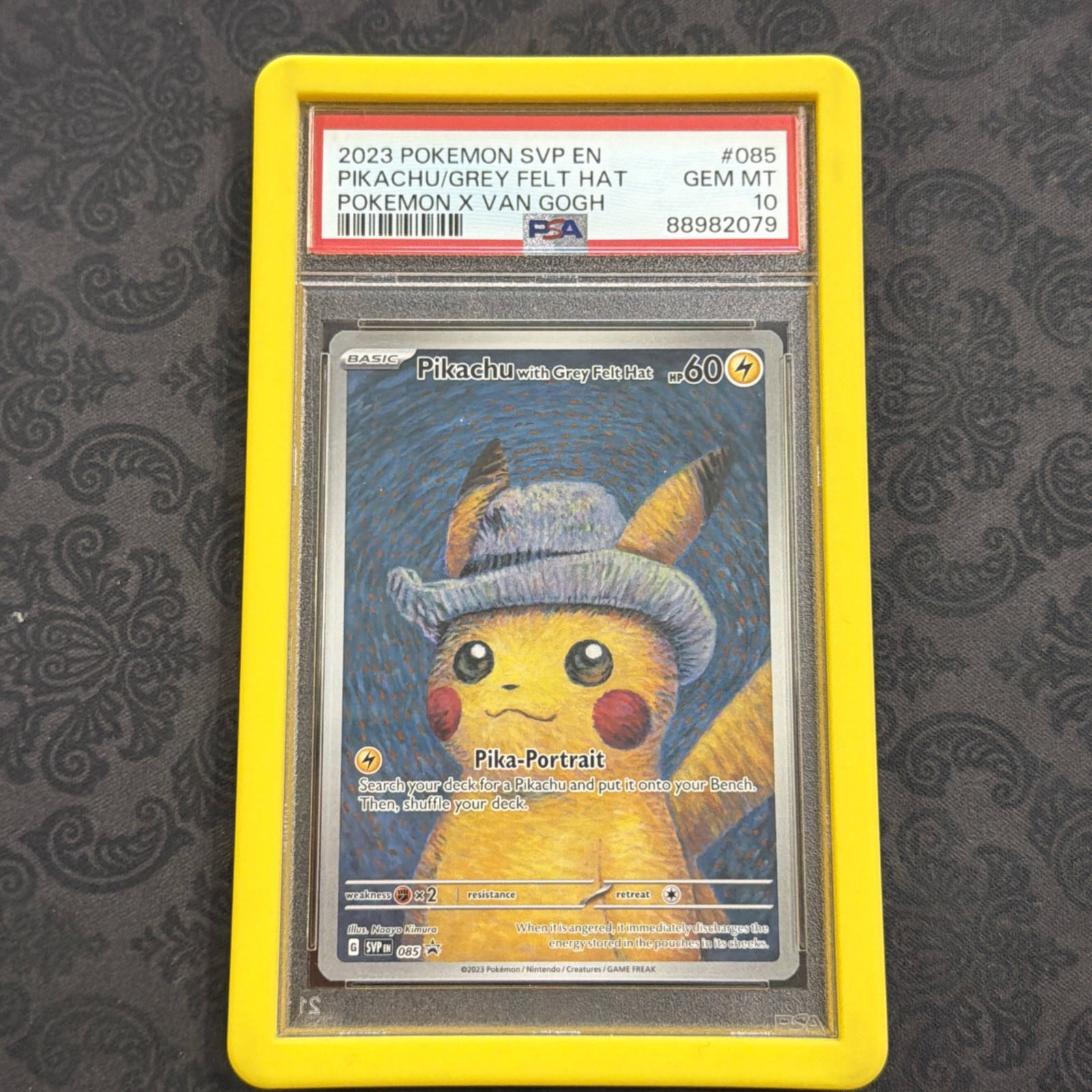 2023 Pokemon Svp EN-SV Black Star Promo Pikachu With Grey Felt Hat Pokemon X Van Gogh 085
