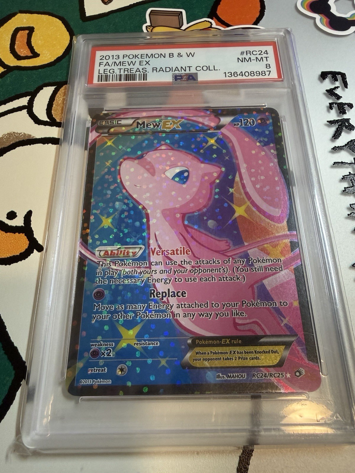 2013 Pokemon Black & White Legendary Treasures Radiant Collection Full Art/Mew EX RC24