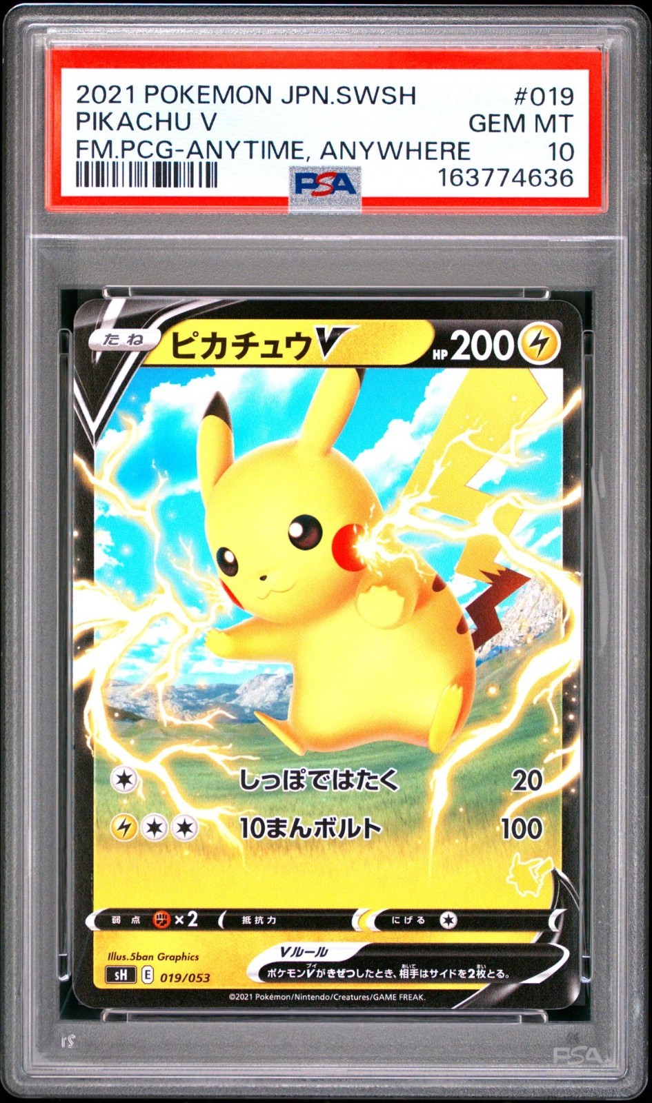 2021 Pokemon Japanese Sword & Shield Family Pokemon Card Game Pikachu V Anytime, Anywhere 019
