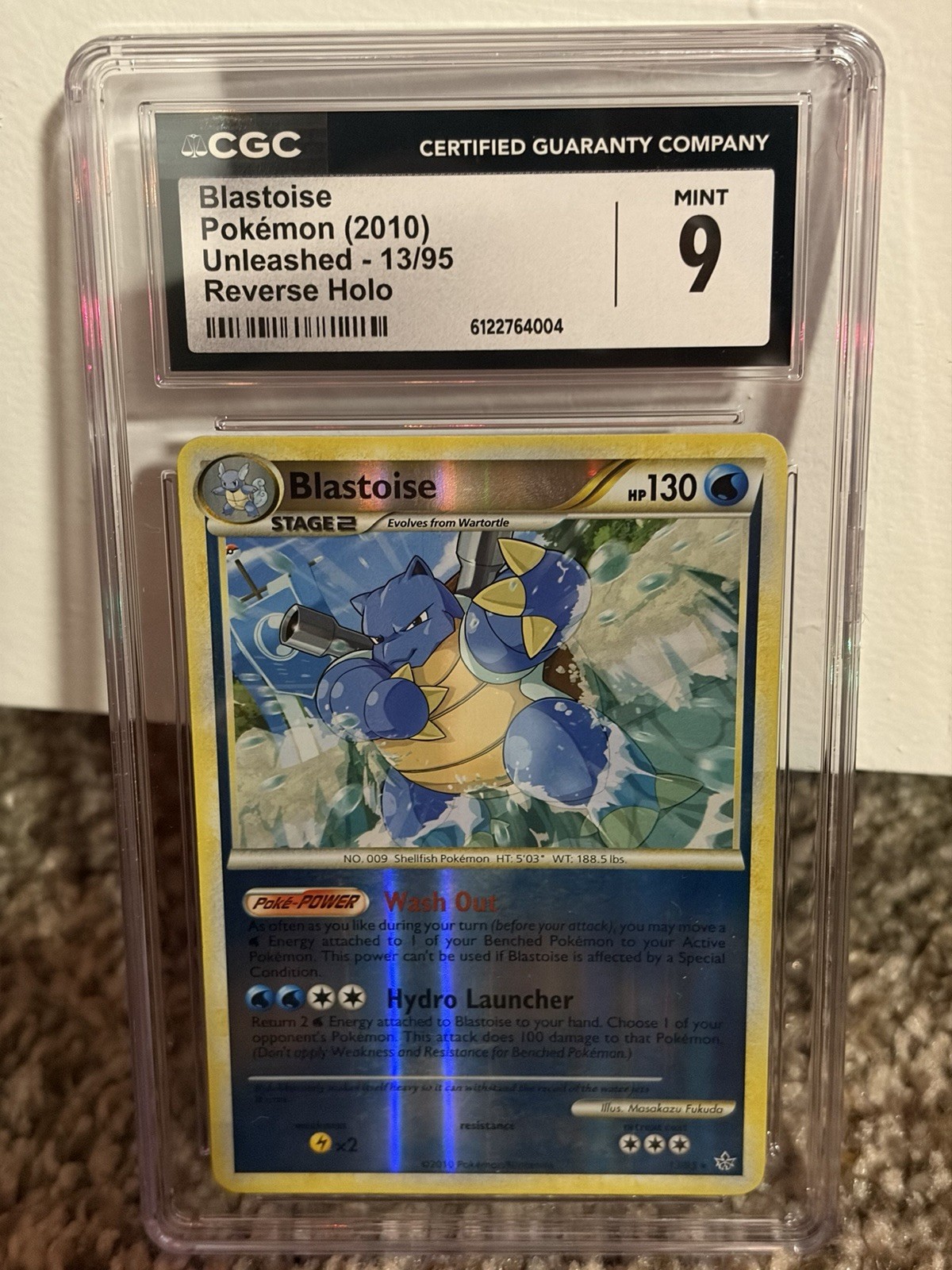 2010 Unleashed - English Blastoise Rare Reverse Holo 13/95