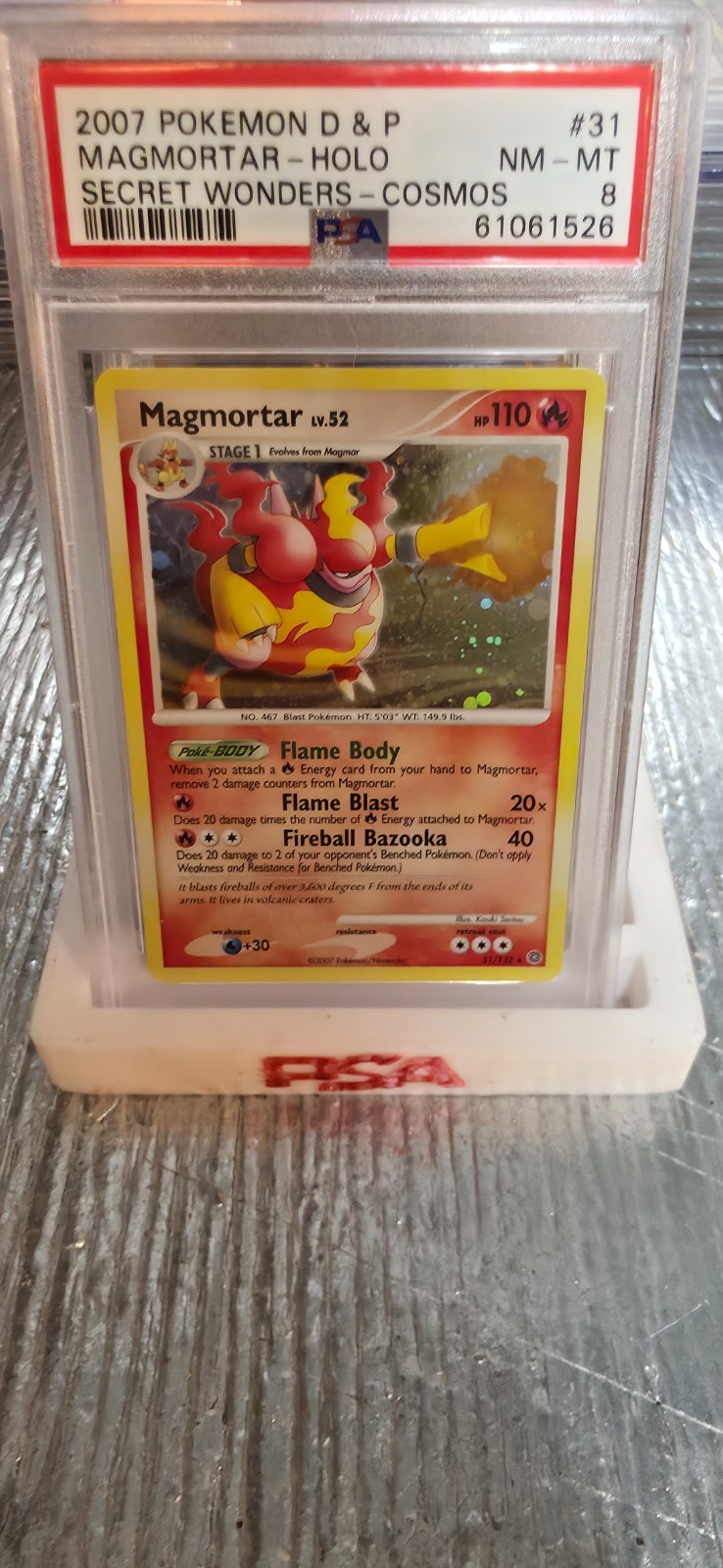 2007 Pokemon Diamond & Pearl Secret Wonders Magmortar-Holo Cosmos 31