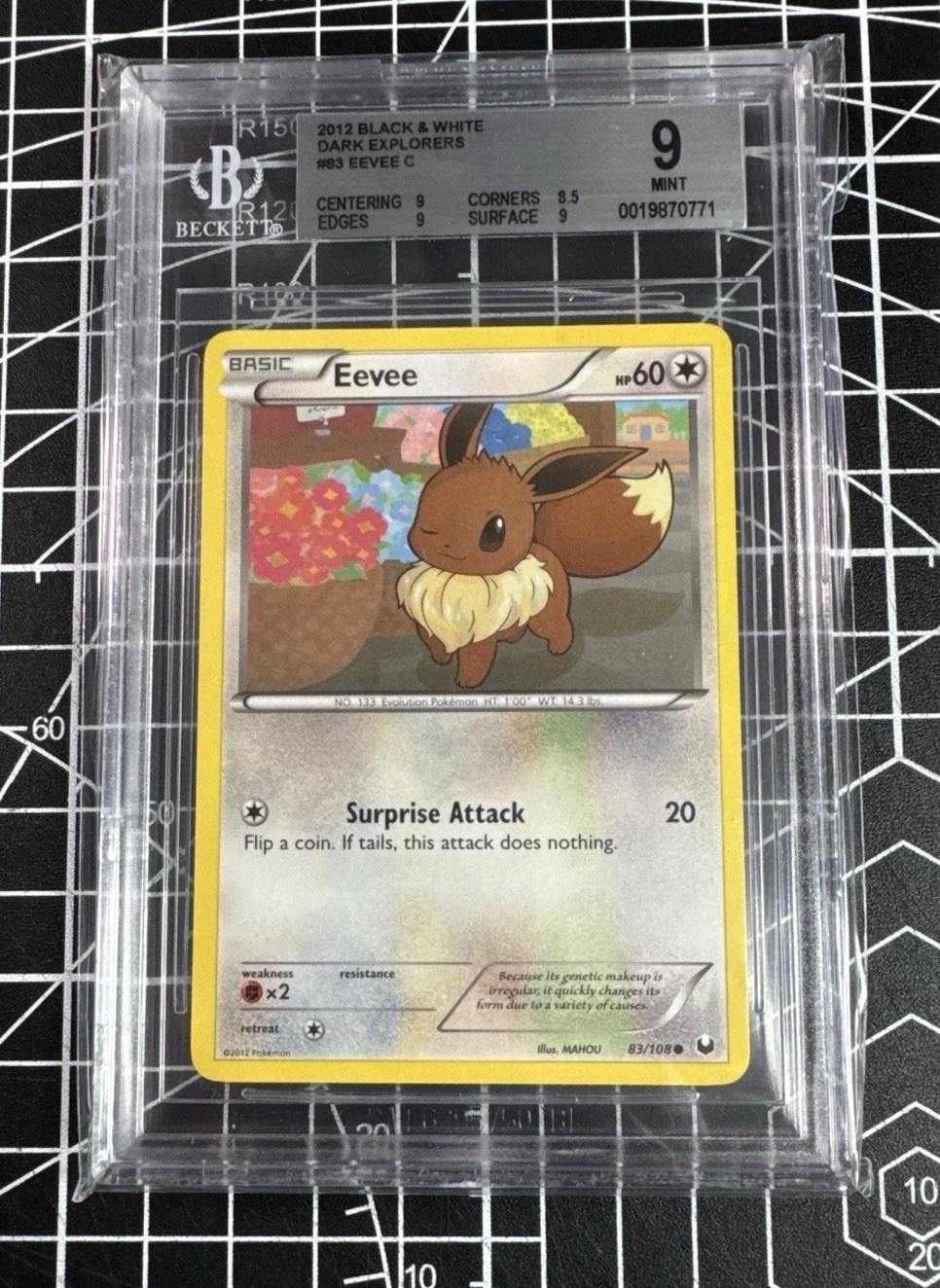 2012 Pokemon Black and White Dark Explorers Eevee C 83