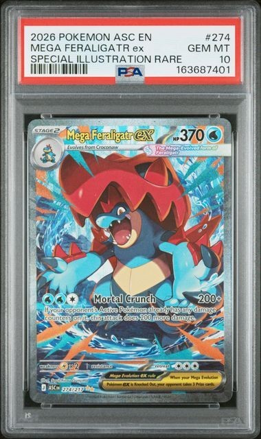 2026 Pokemon Asc EN-Ascended Heroes Mega Feraligatr EX Special Illustration Rare 274