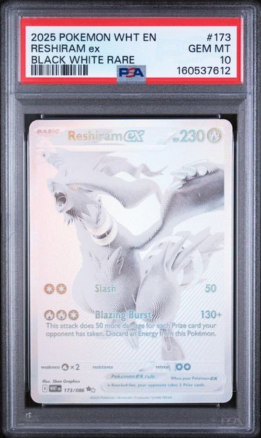2025 Pokemon Wht EN-White Flare Reshiram EX Black White Rare 173