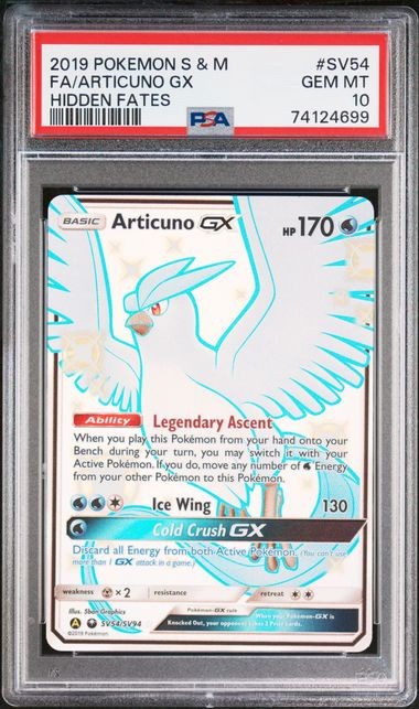 2019 Pokemon Sun & Moon Hidden Fates Full Art/Articuno GX SV54