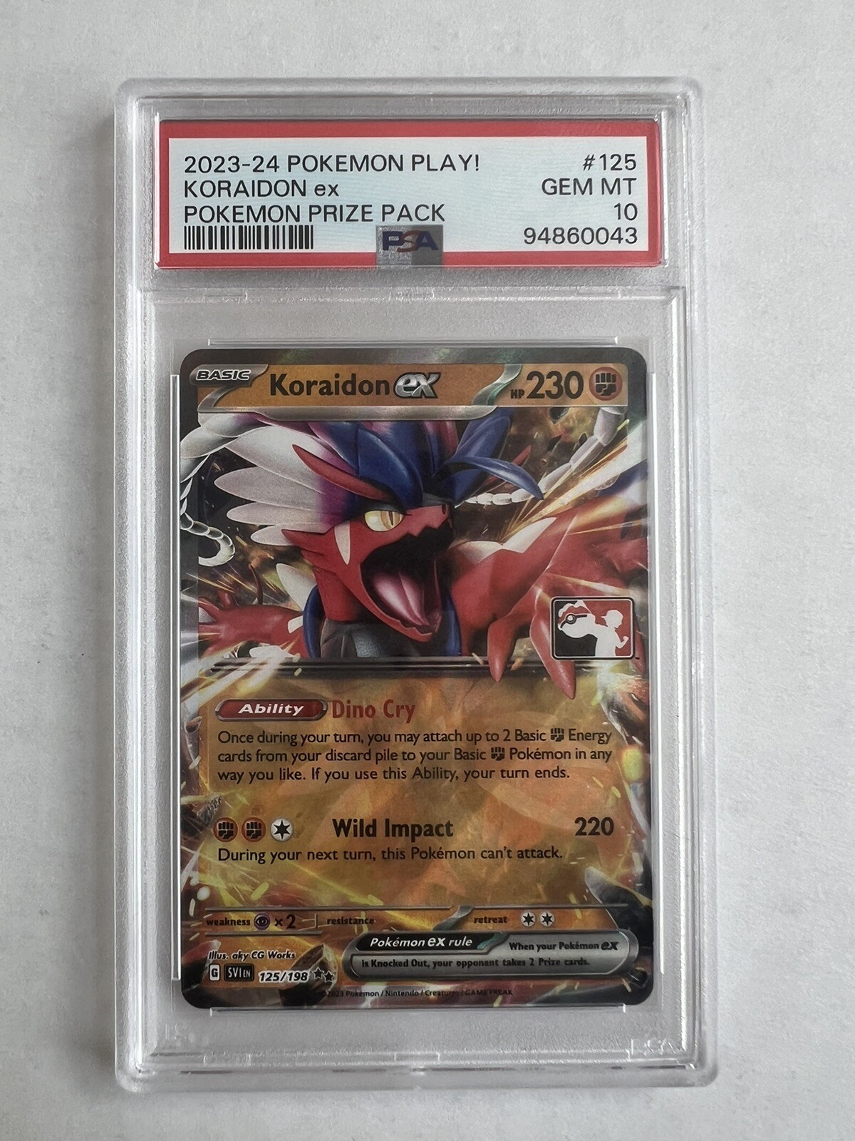 2023-2024 Pokemon Play! Pokemon Prize Pack Koraidon EX 125