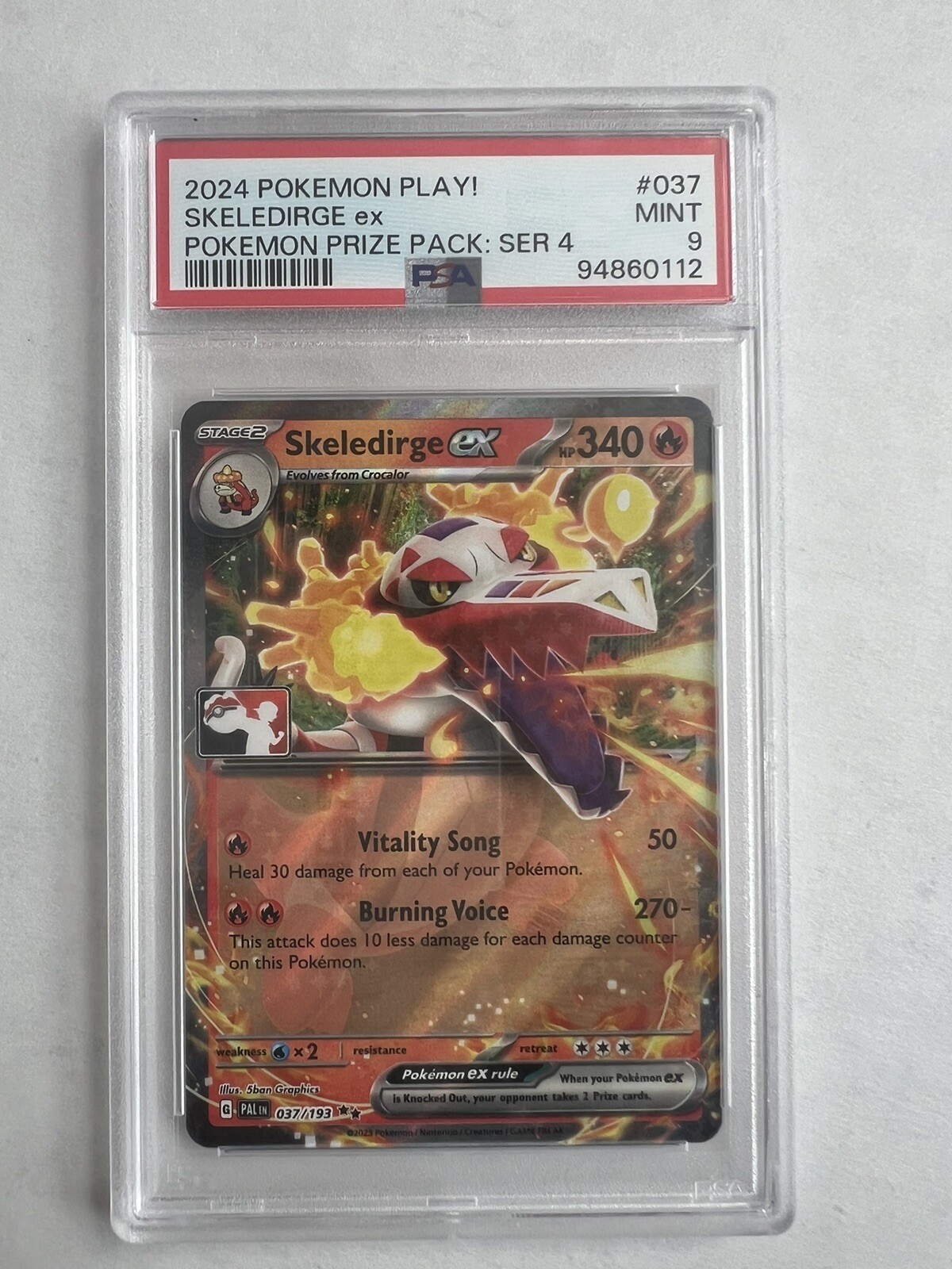 2024 Pokemon Play! Pokemon Prize Pack: Series 4 Skeledirge EX 037