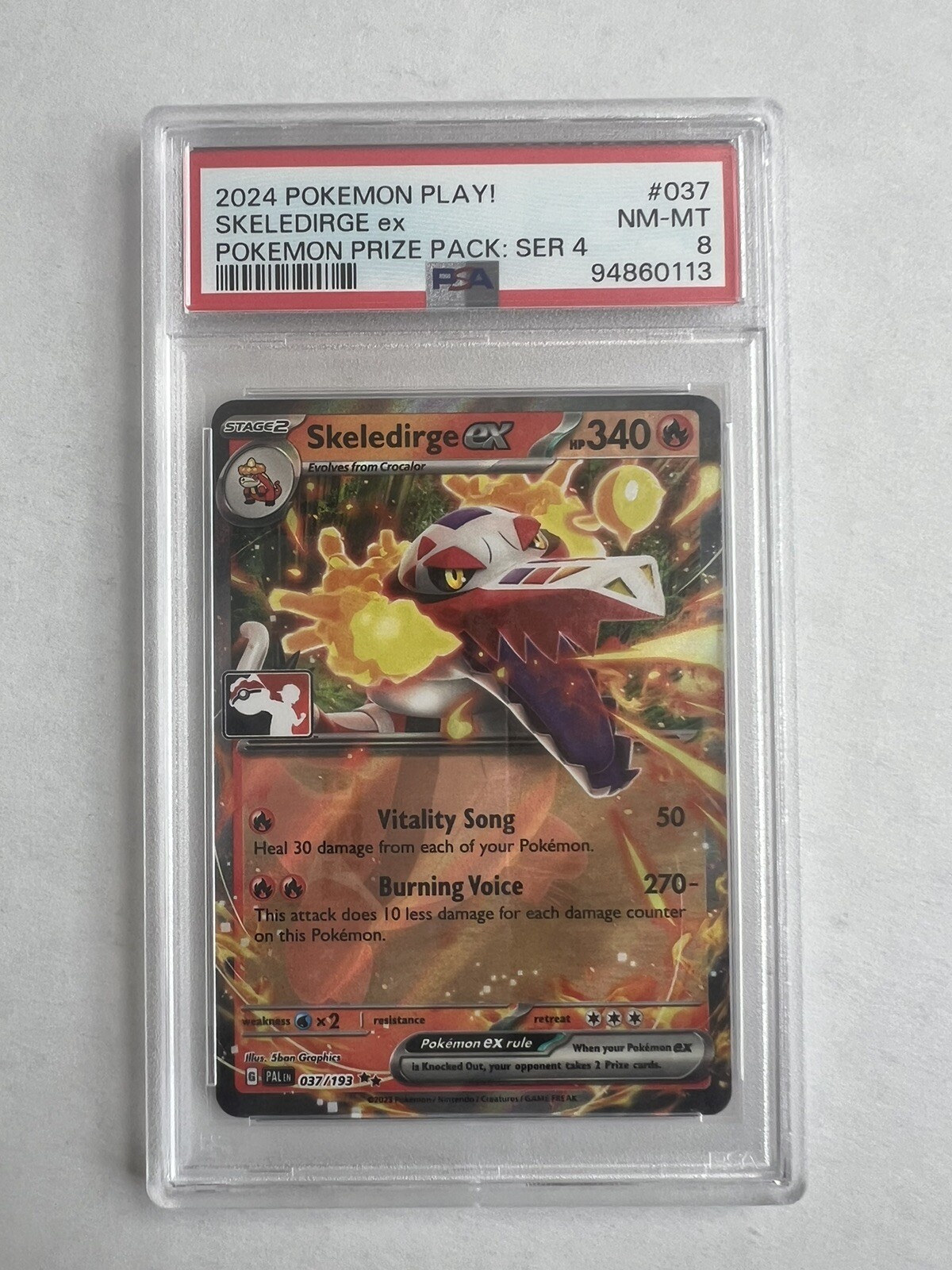 2024 Pokemon Play! Pokemon Prize Pack: Series 4 Skeledirge EX 037