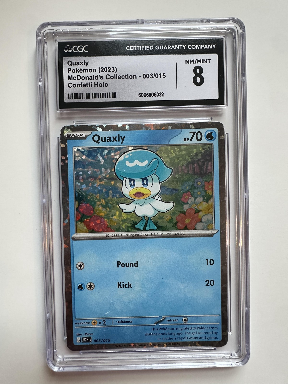 2023 McDonald's Collection - M23 EN - English Quaxly Confetti Holo 003/015