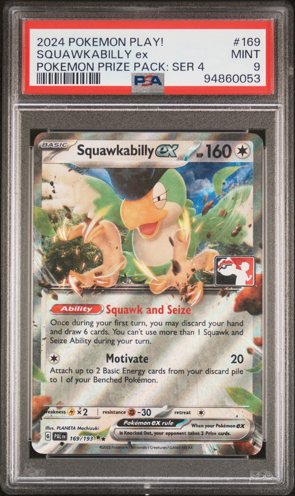 2024 Pokemon Play! Pokemon Prize Pack Squawkabilly EX 169