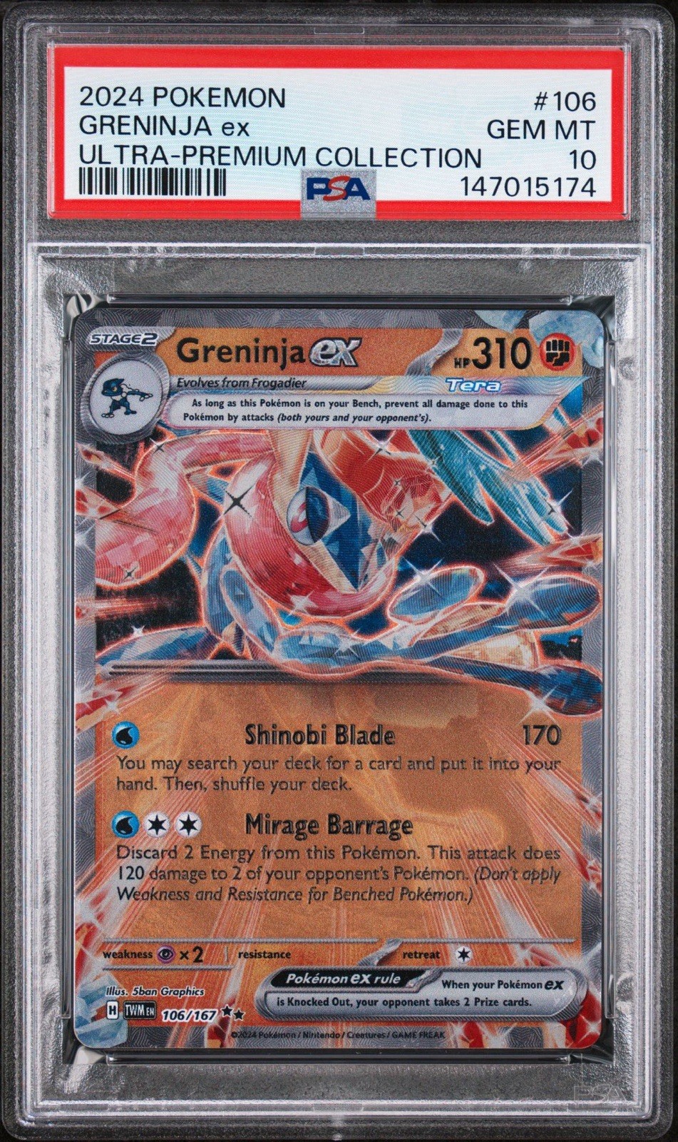 2024 Pokemon Greninja EX Ultra-Premium Collection Greninja EX 106