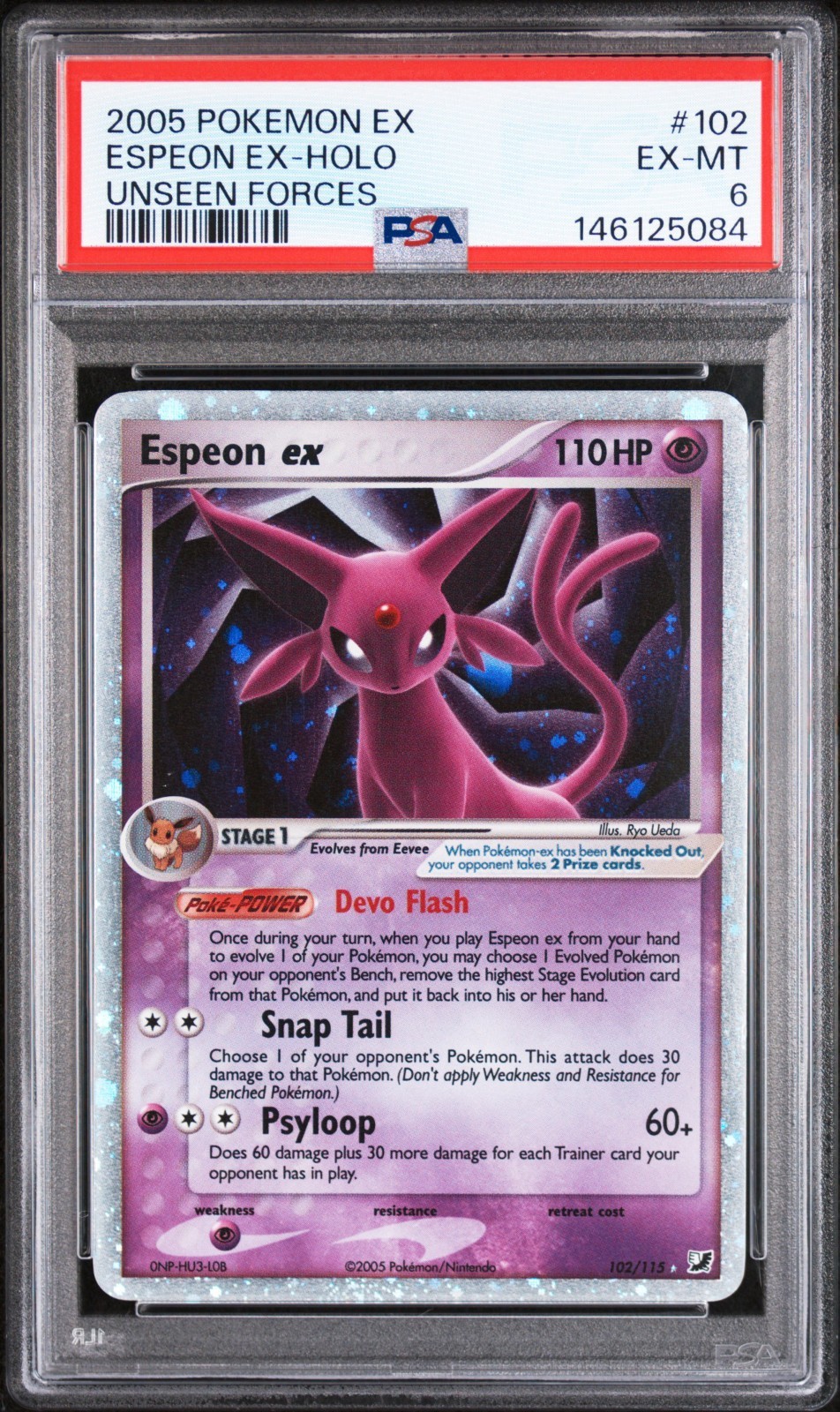 2005 Pokemon EX Unseen Forces Espeon EX-Holo 102