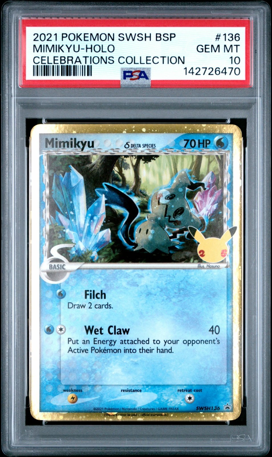 2021 Pokemon Swsh Black Star Promo Mimikyu-Holo Celebrations Collection 136
