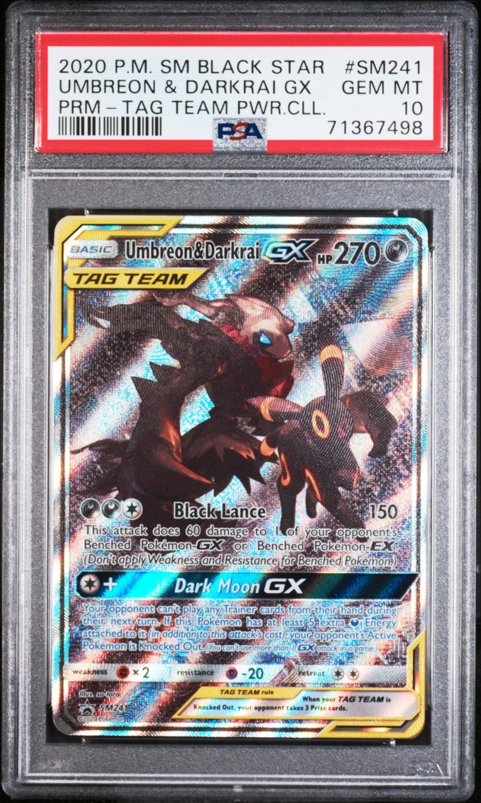 2020 Pokemon SM Black Star Promo Umbreon & Darkrai GX Tag Team Powers Collection SM241