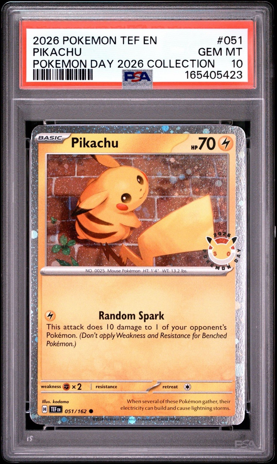 2026 Pokemon Tef EN-Temporal Forces Pikachu Pokemon Day 2026 Collection 051