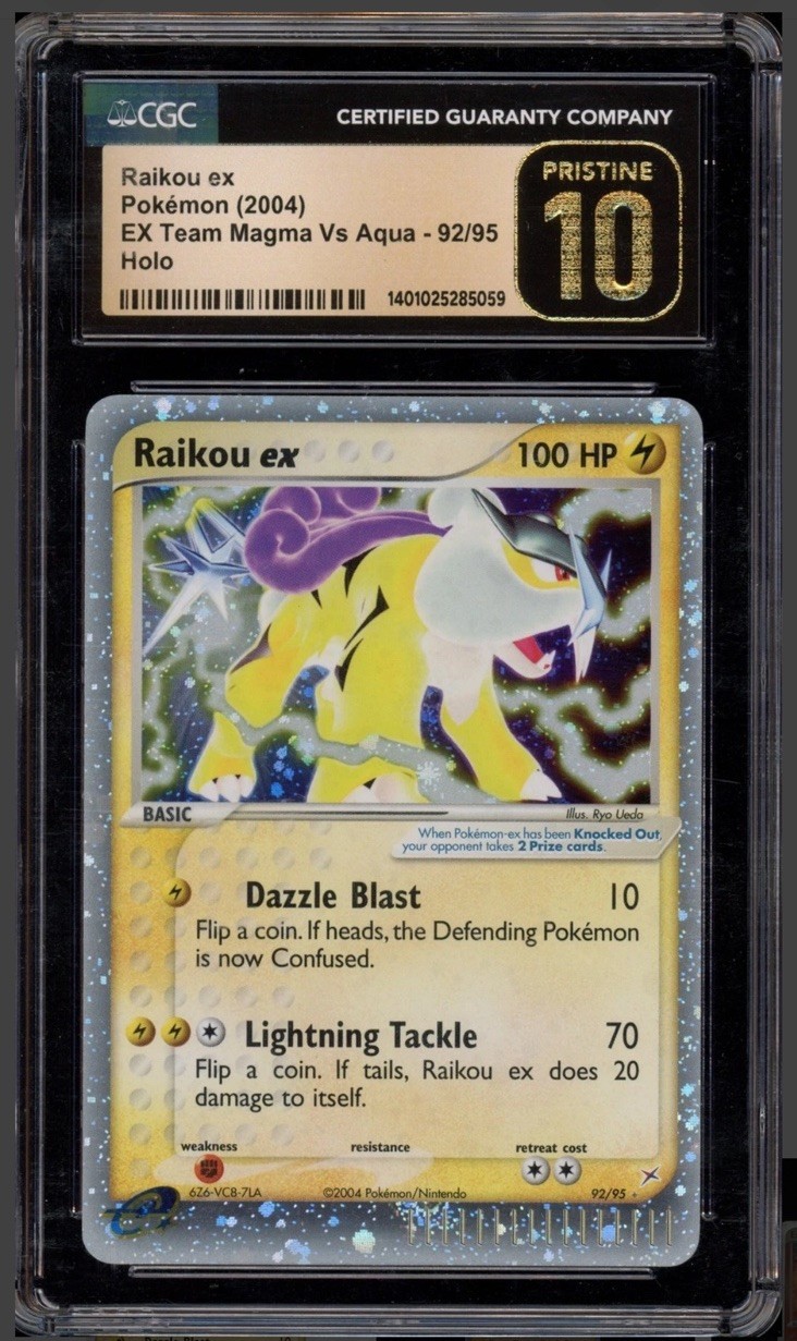 2004 EX Team Magma Vs Team Aqua - English Raikou ex Ultra Rare Holo 92/95