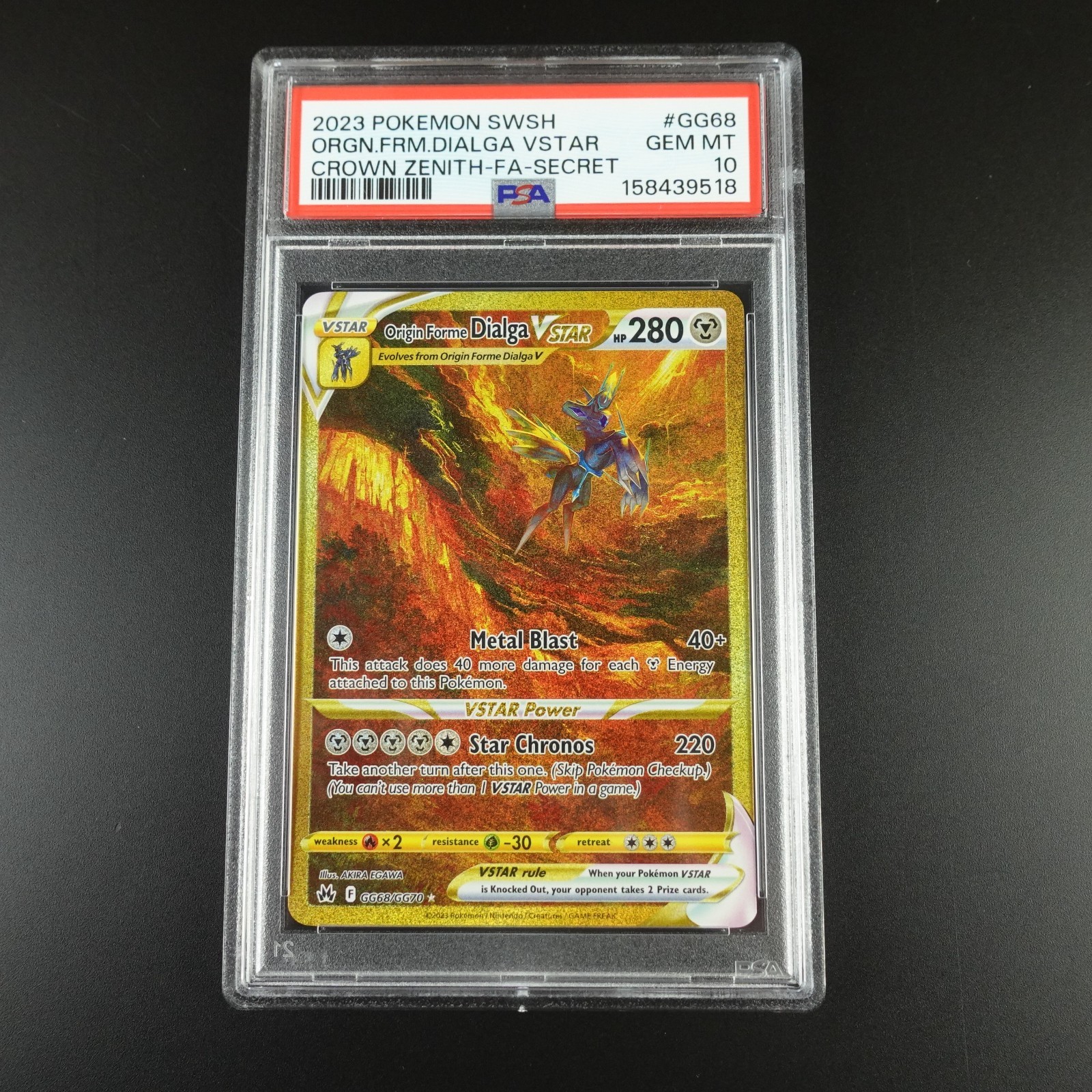 2023 Pokemon Sword and Shield Crown Zenith Full Art/Origin Forme Dialga Vstar Secret GG68