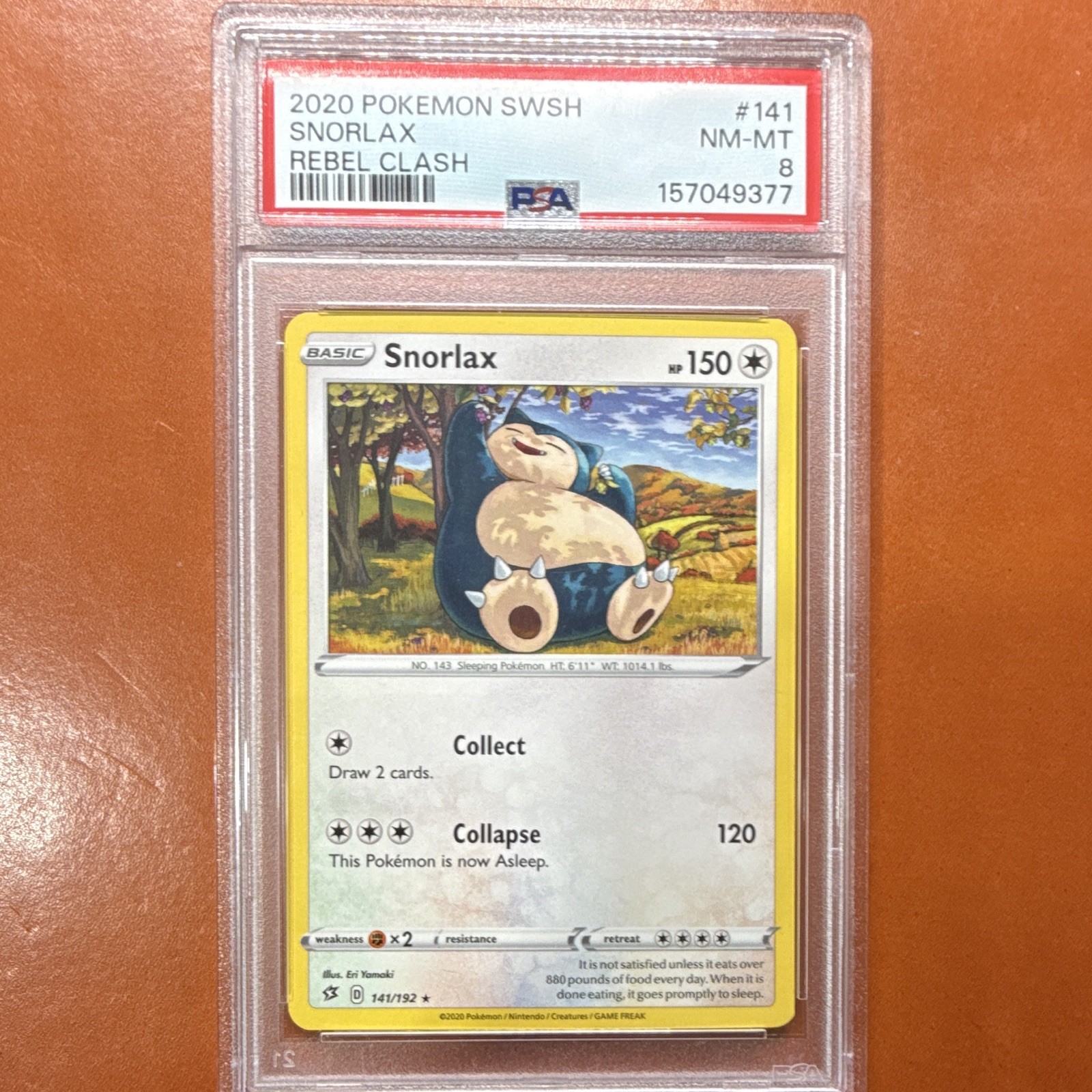 2020 Pokemon Sword & Shield Rebel Clash Snorlax 141
