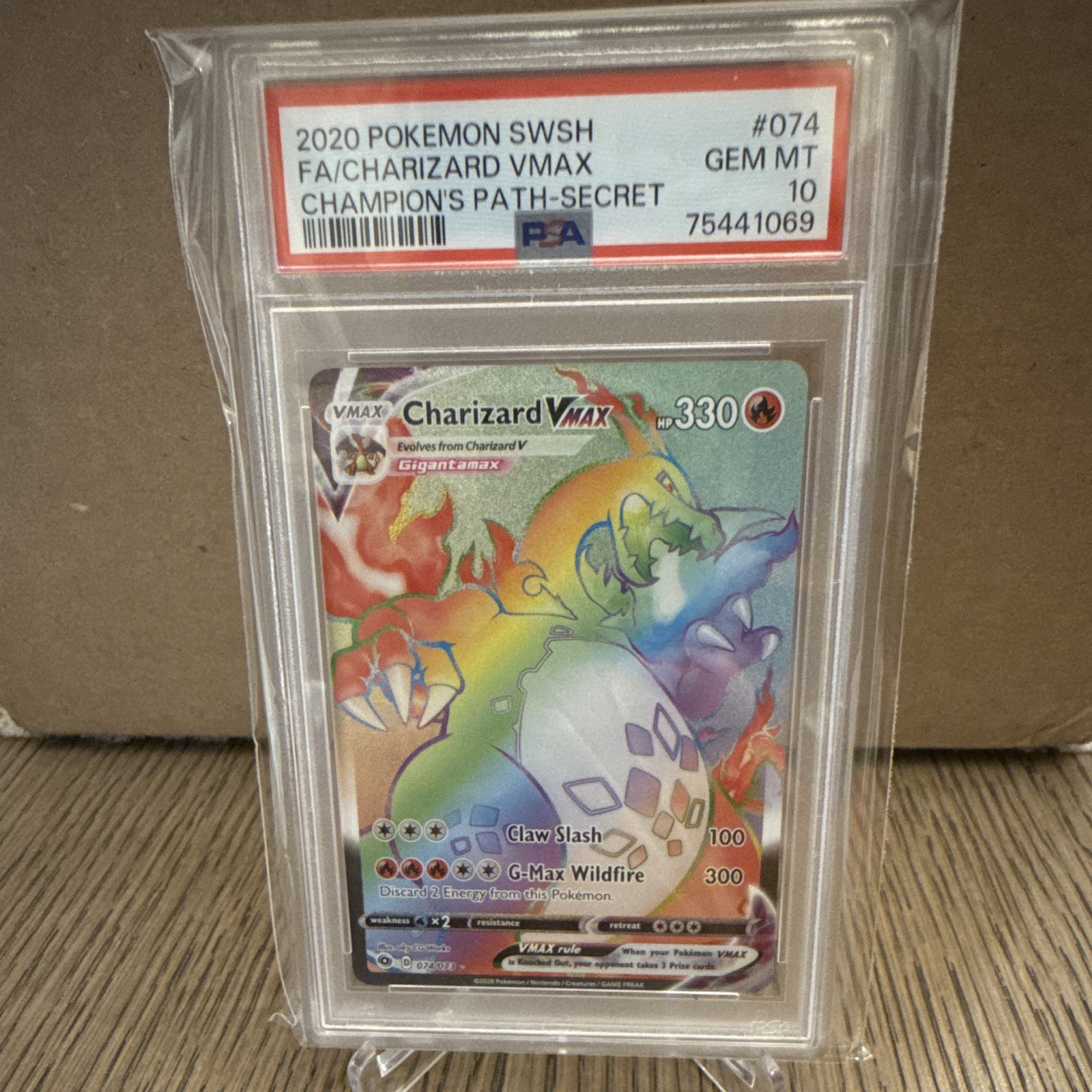 2020 Pokemon Sword & Shield Champion's Path Full Art/Charizard Vmax Secret 074