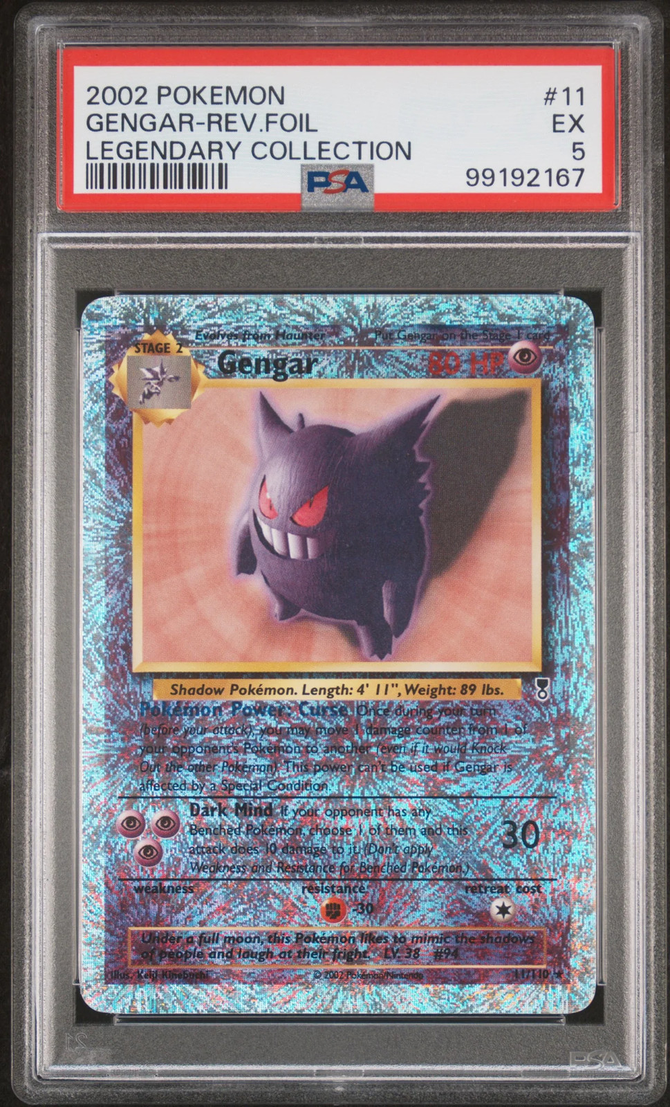2002 Pokemon Legendary Collection Gengar-Reverse Foil 11