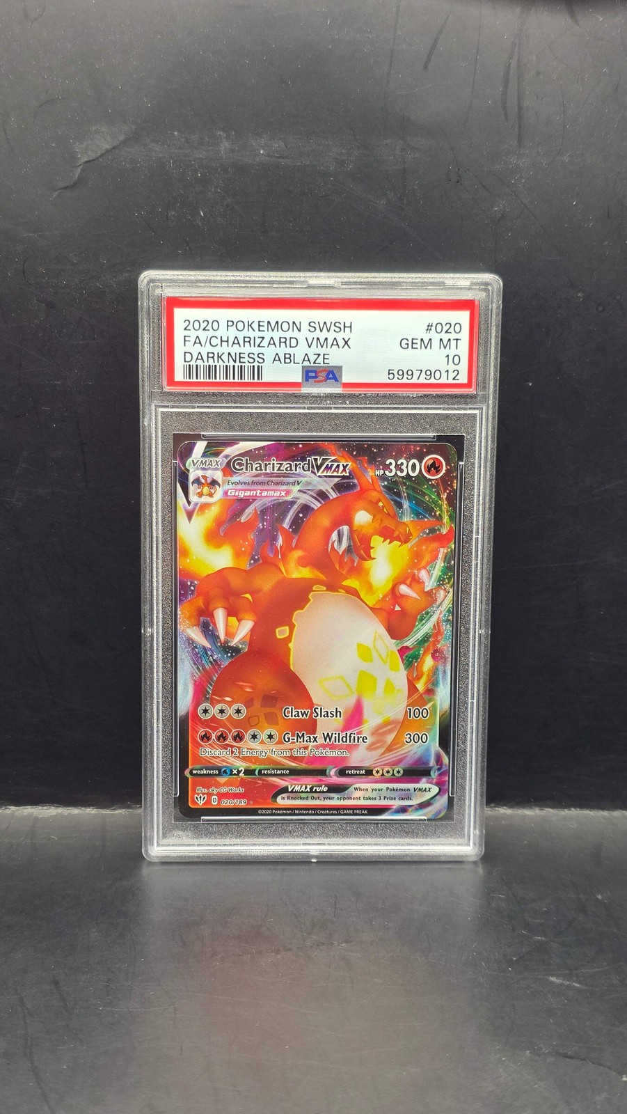 2020 Pokemon Sword & Shield Darkness Ablaze Full Art/Charizard Vmax 020