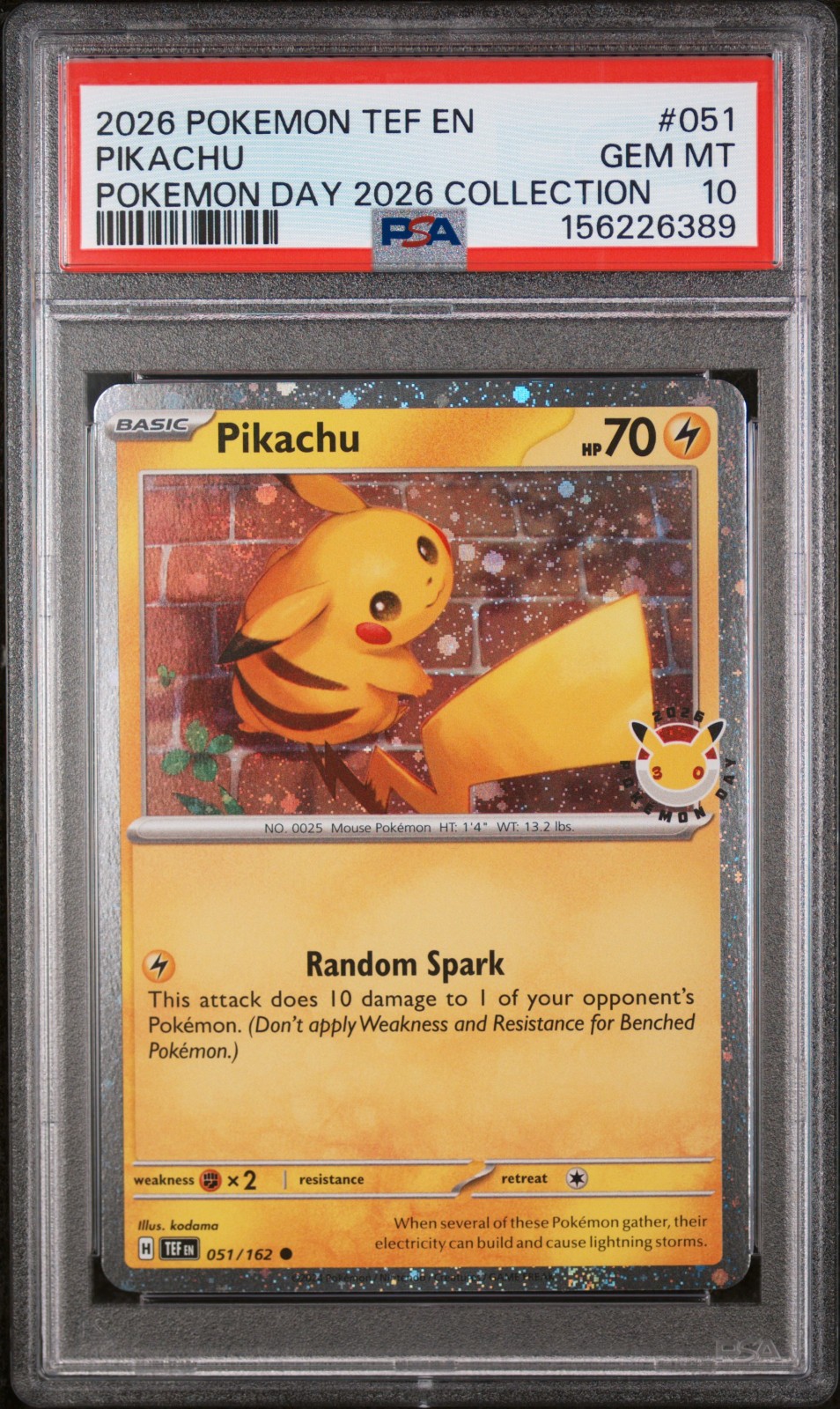 2026 Pokemon Tef EN-Temporal Forces Pikachu Pokemon Day 2026 Collection 051