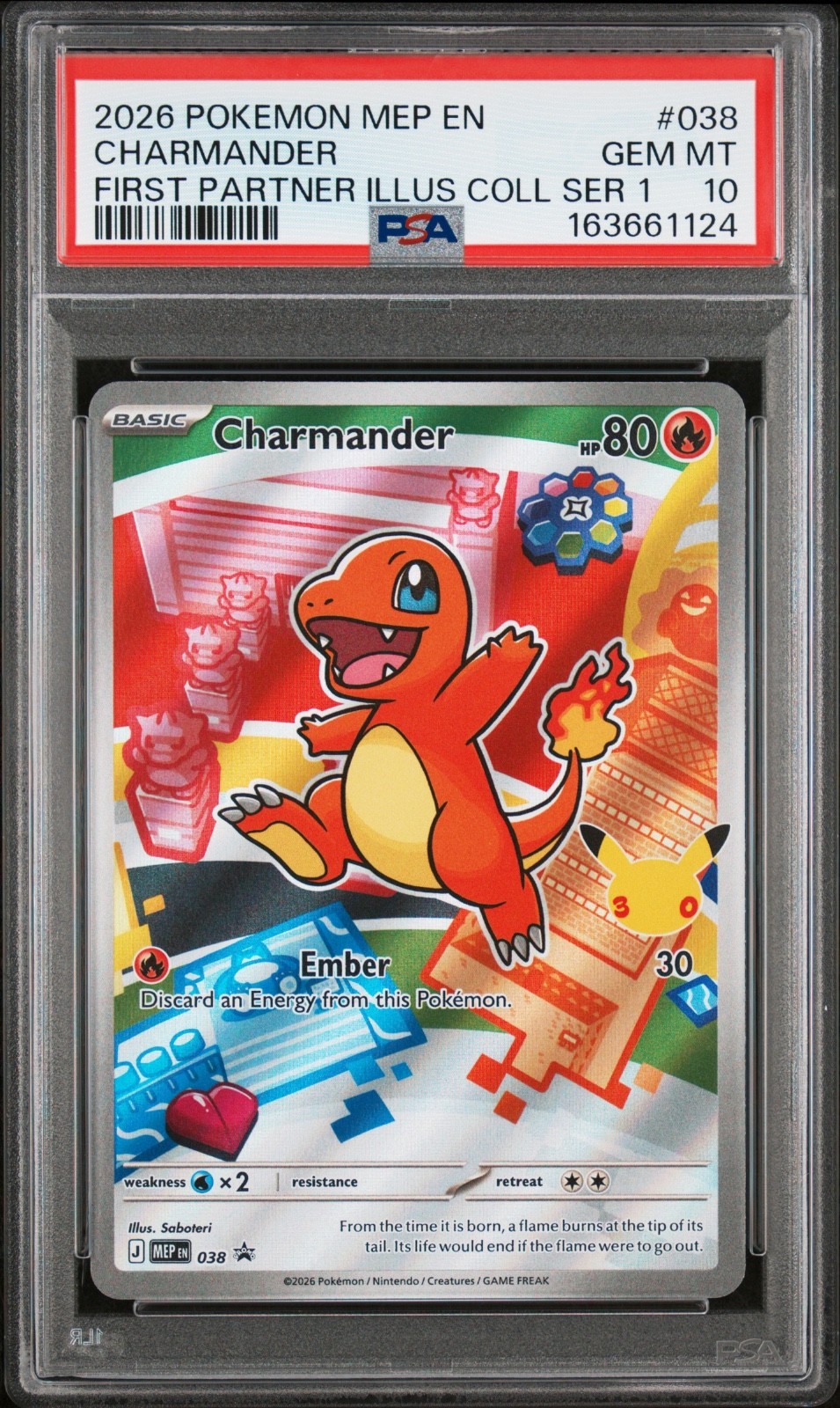2026 Pokemon Mep EN-Me Black Star Promo Charmander First Partner Illustration Collection Series 1 038
