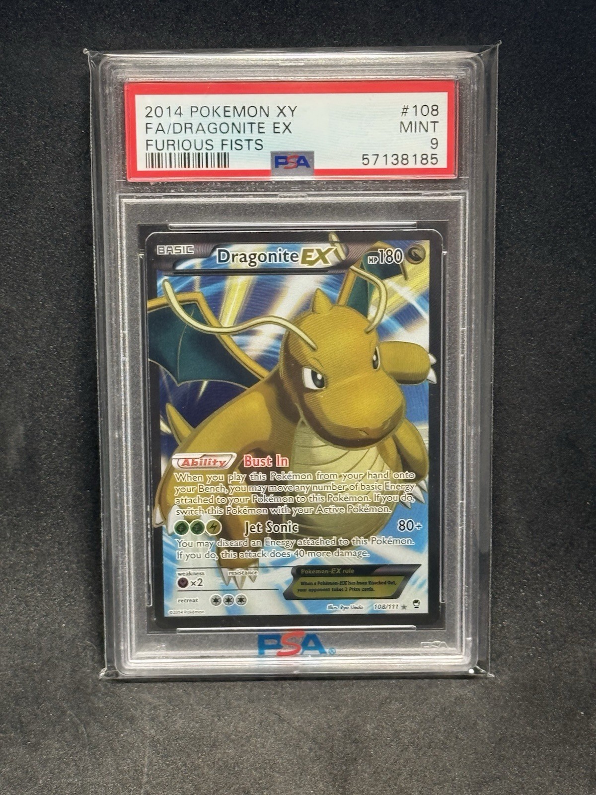 2014 Pokemon XY Furious Fists Full Art/Dragonite EX 108