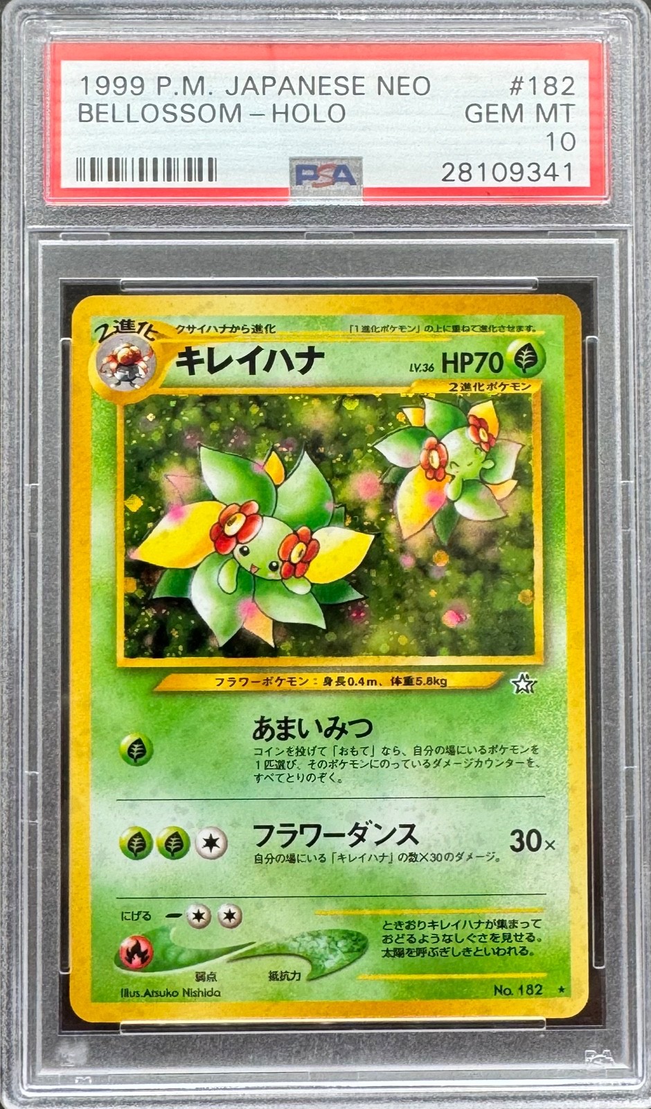 2000 Pokemon Japanese Neo Bellossom-Holo 182