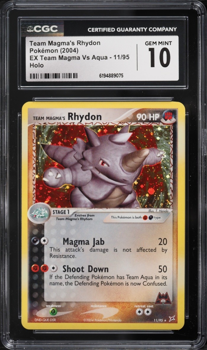 2004 EX Team Magma Vs Team Aqua - English Team Magma's Rhydon Rare Holo 11/95