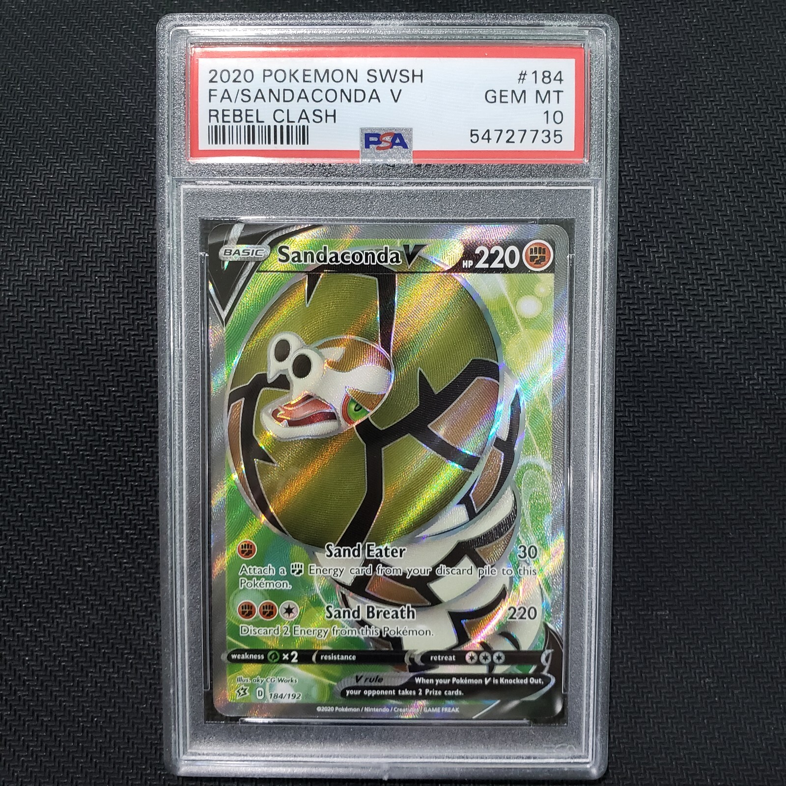2020 Pokemon Sword & Shield Rebel Clash Full Art/Sandaconda V 184