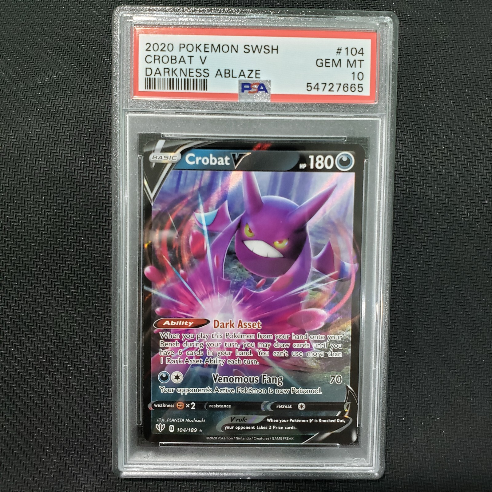 2020 Pokemon Sword & Shield Darkness Ablaze Crobat V 104