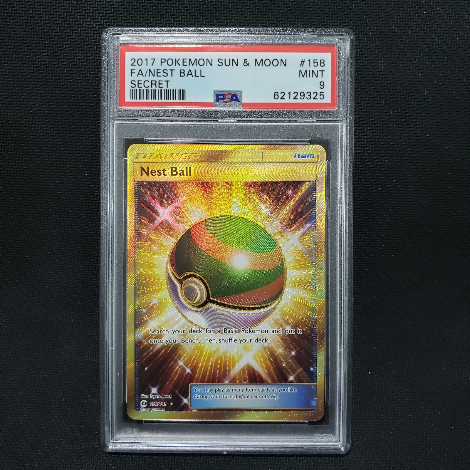 2017 Pokemon Sun & Moon Full Art/Nest Ball Secret 158
