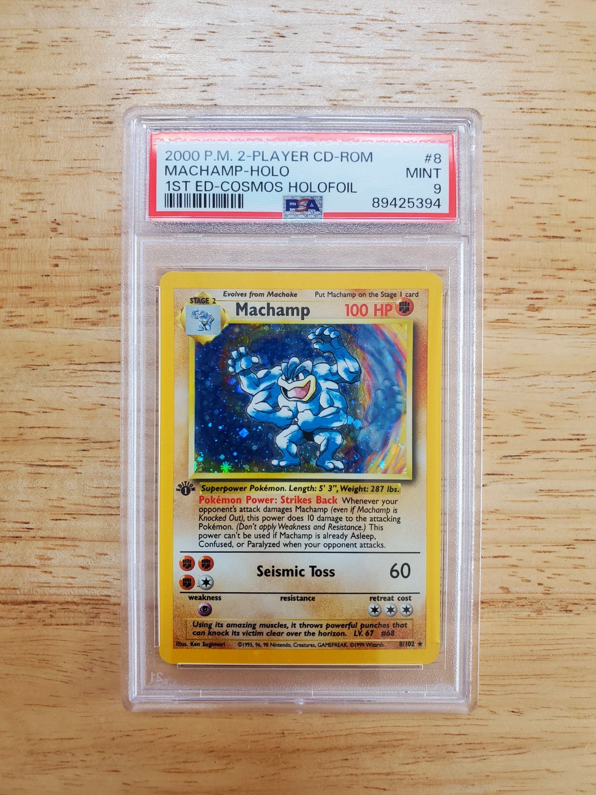 2000 Pokemon 2-Player CD-Rom Starter Set Machamp-Holo 1st Edition Cosmos Holofoil 8