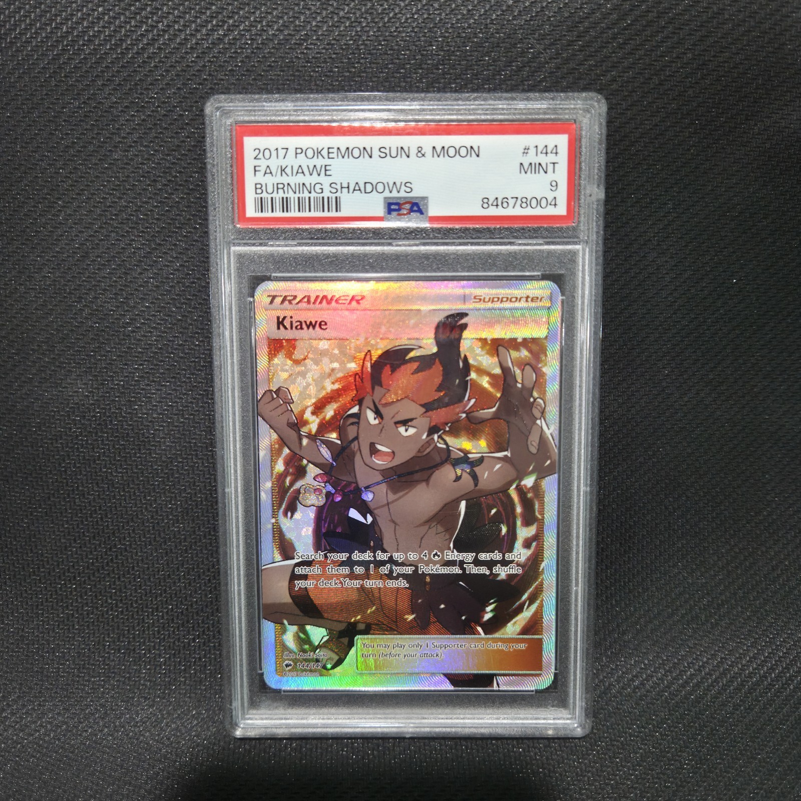 2017 Pokemon Sun & Moon Burning Shadows Full Art/Kiawe 144