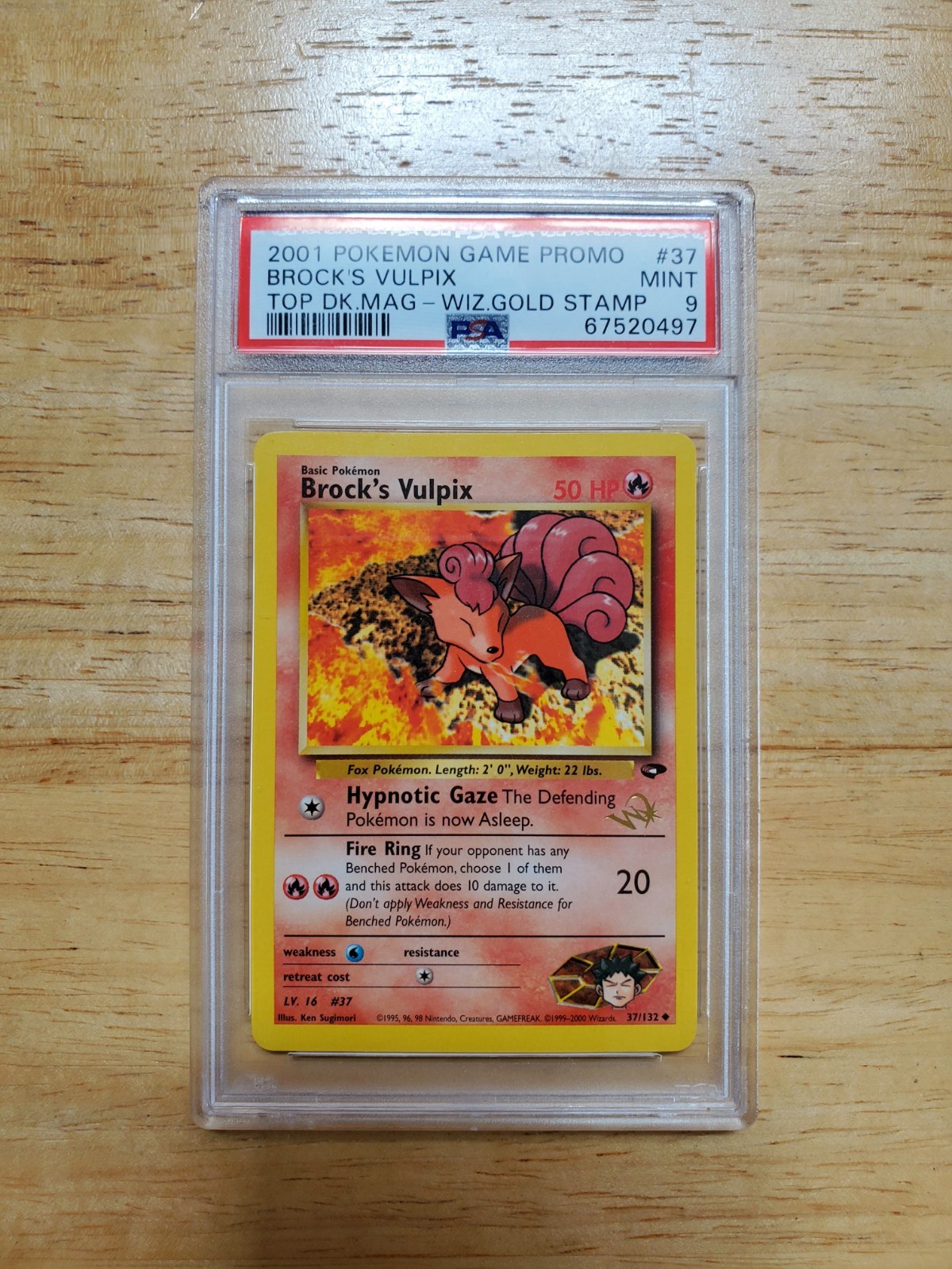 2001 Pokemon Game Promo Brock's Vulpix Top Deck Magazine 37