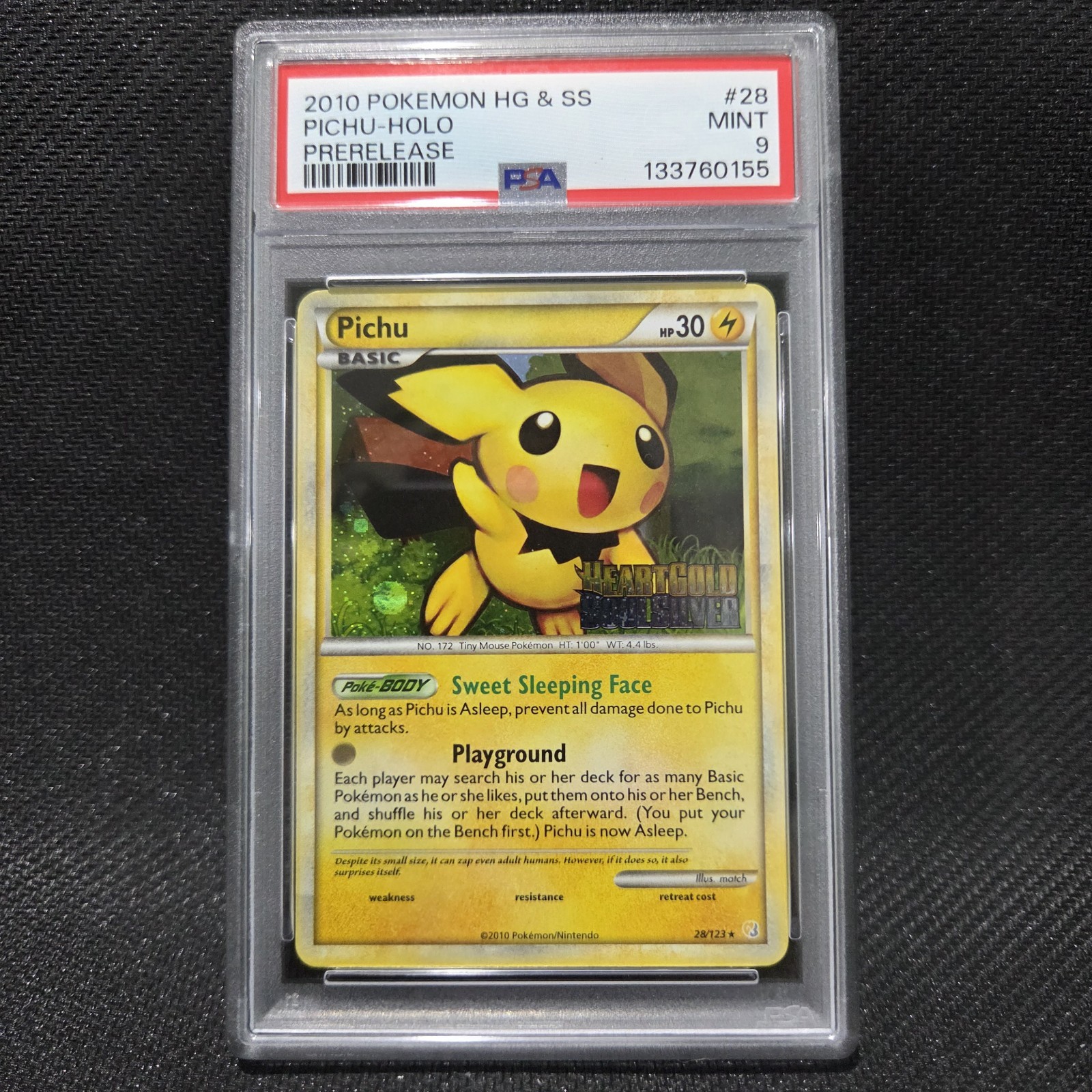 2010 Pokemon Heartgold & Soulsilver Pichu-Holo Prerelease 28