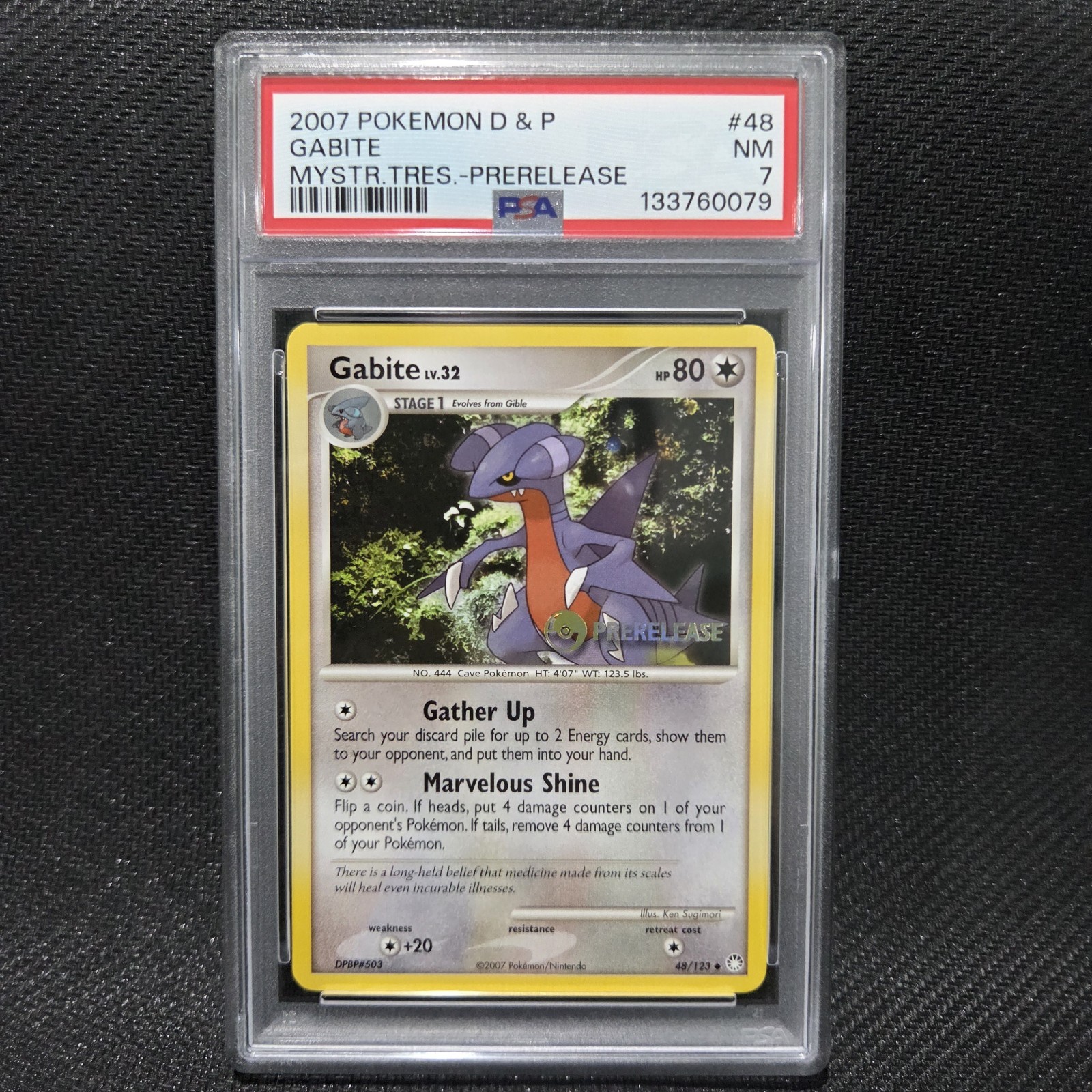 2007 Pokemon Diamond & Pearl Mysterious Treasures Gabite Prerelease 48