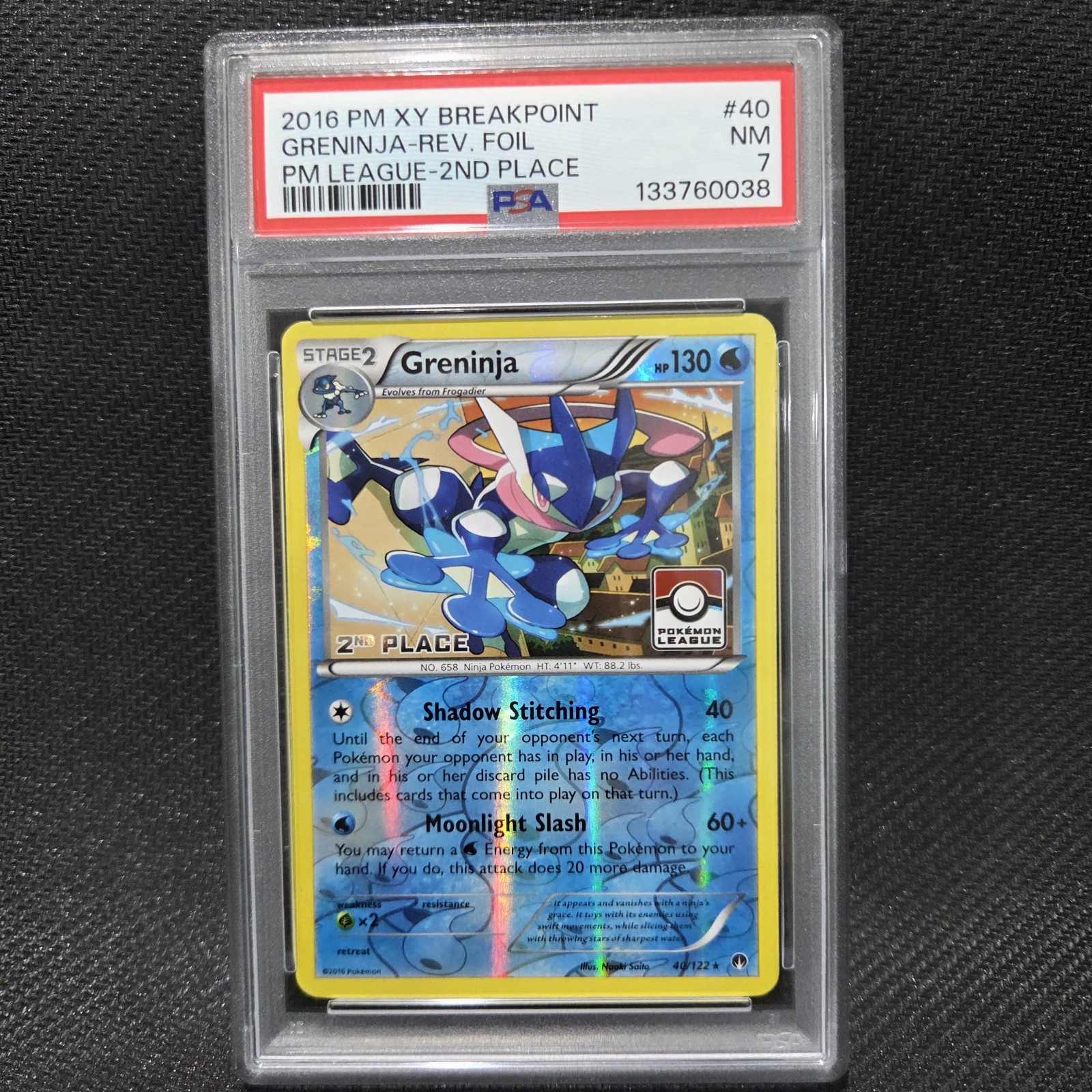 2016 Pokemon XY Breakpoint Greninja-Reverse Foil Pokemon League-2nd Place 40