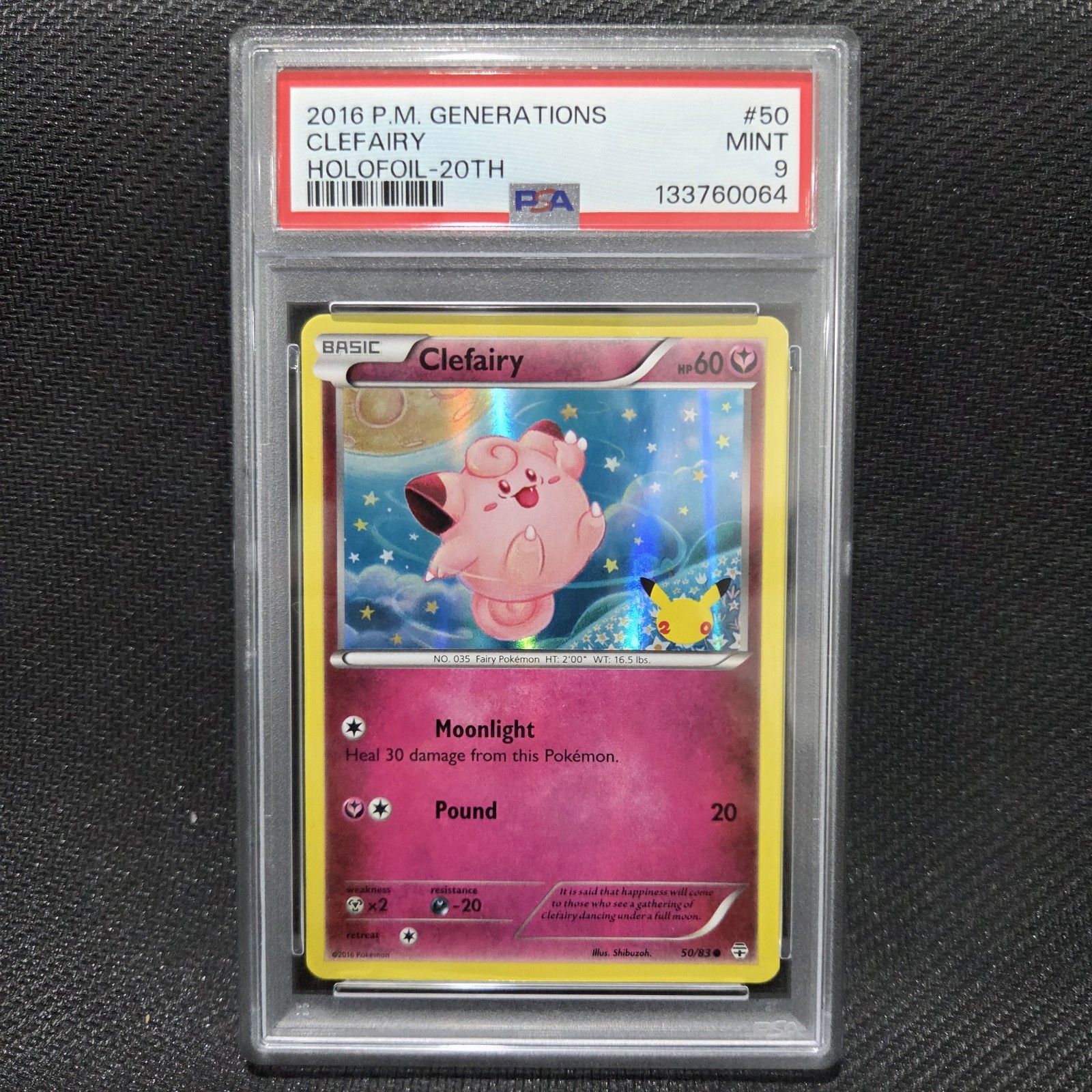 2016 Pokemon XY Generations Clefairy Holofoil-20th 50