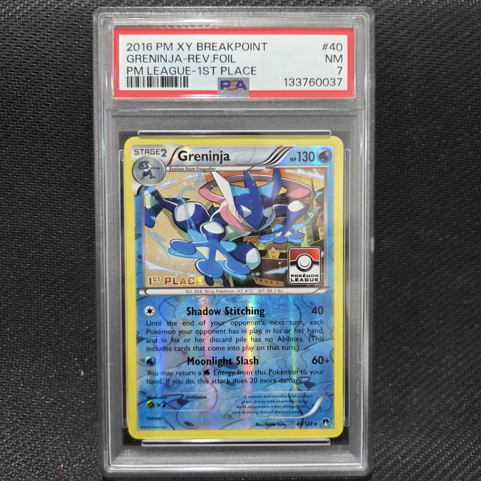 2016 Pokemon XY Breakpoint Greninja-Reverse Foil Pokemon League-1st Place 40