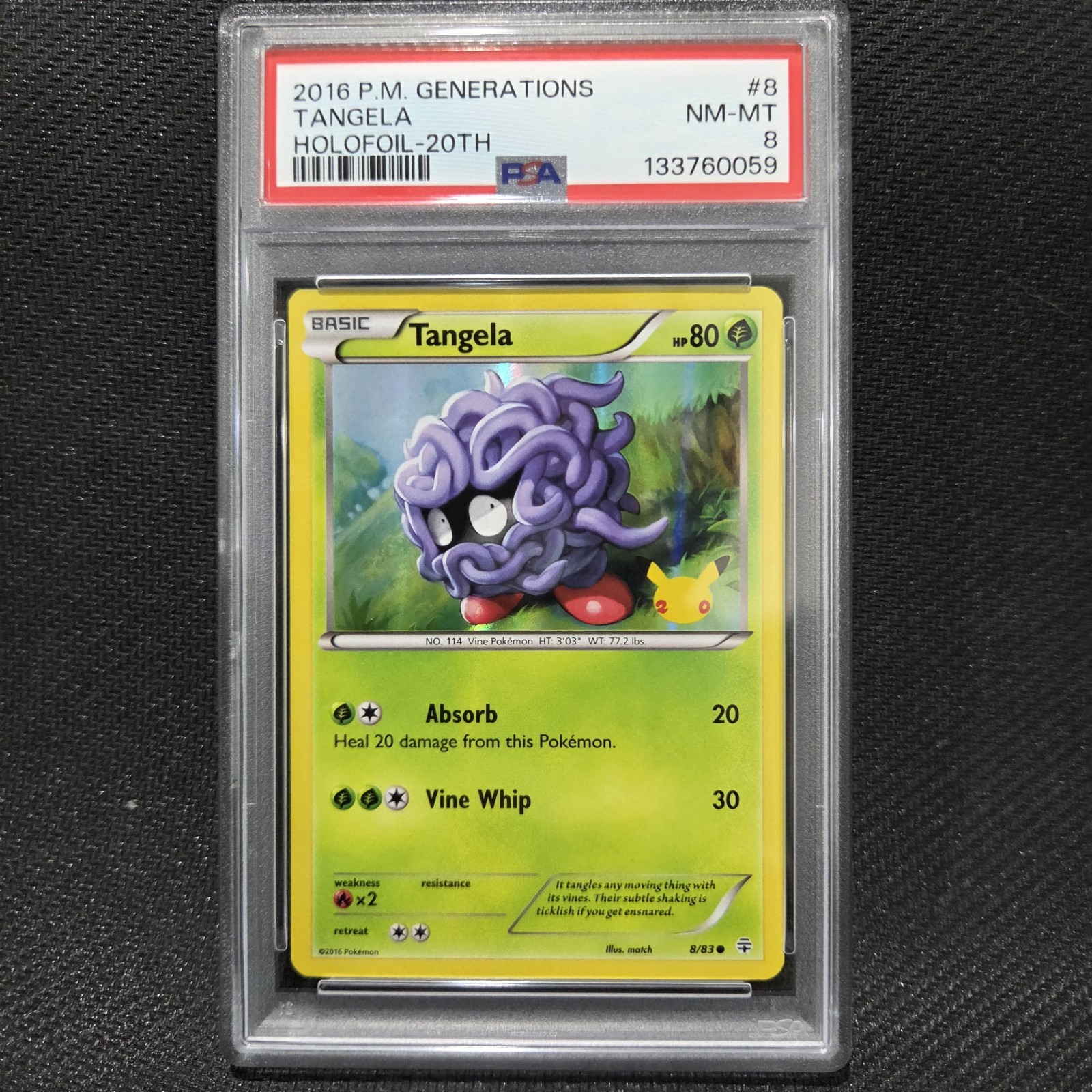 2016 Pokemon XY Generations Tangela Holofoil-20th 8