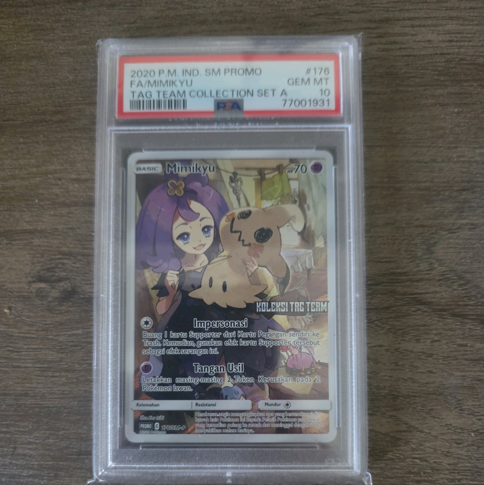 2020 Pokemon Indonesian SM Promo Full Art/Mimikyu Tag Team Collection Set A 176