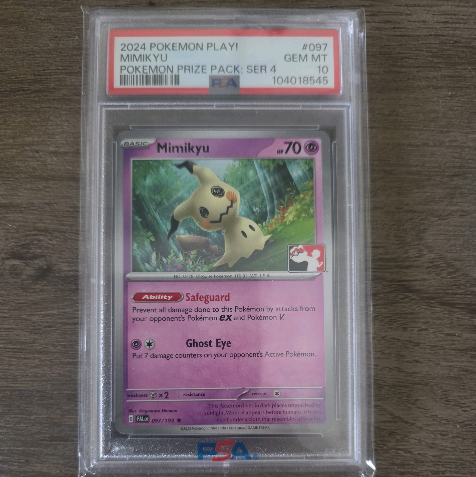 2024 Pokemon Play! Pokemon Prize Pack: Series 4 Mimikyu 097