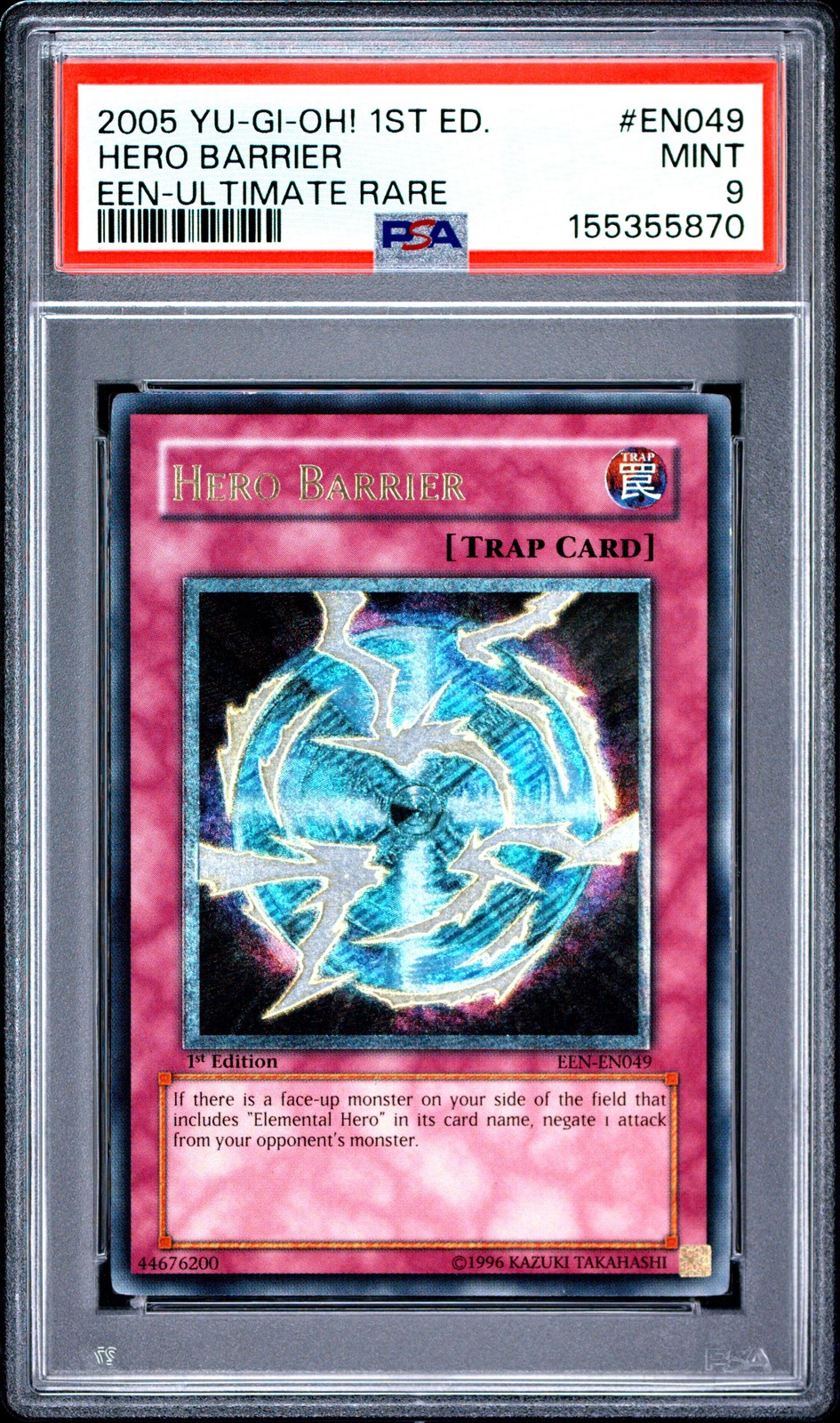 2005 YU-GI-Oh! Elemental Energy 1st Edition Hero Barrier Ultimate Rare EN049