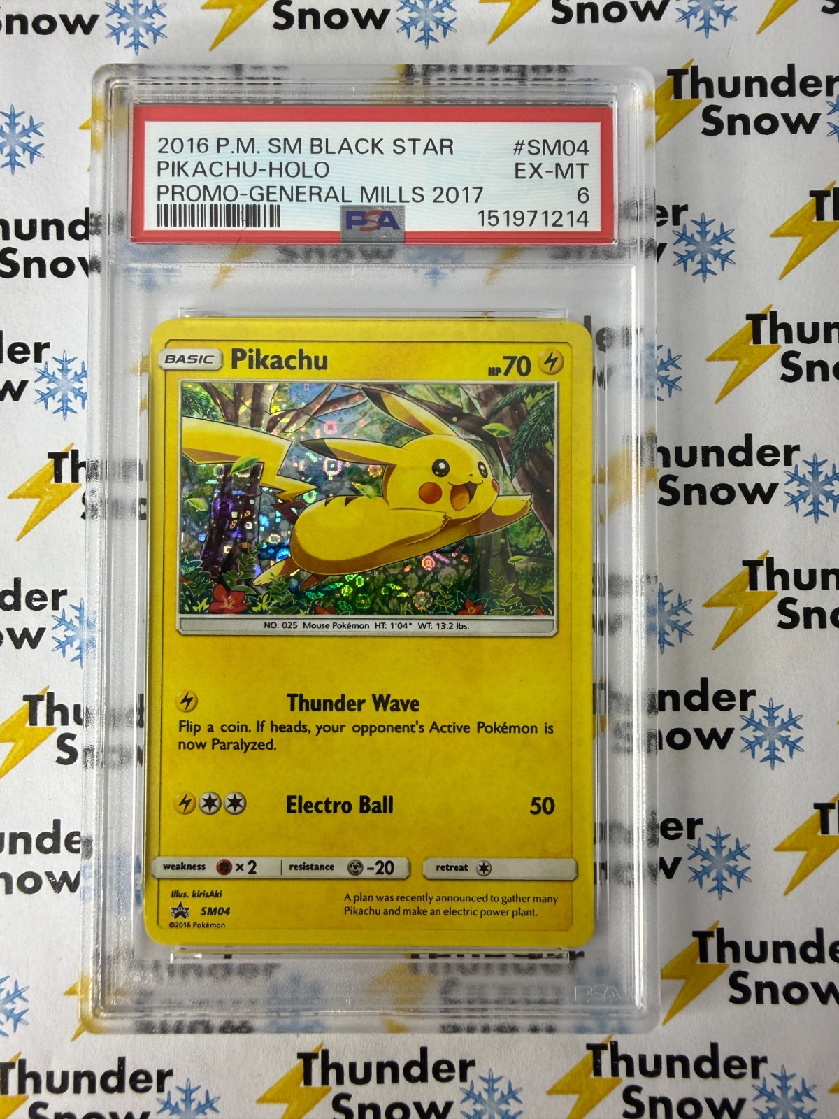 2016 Pokemon SM Black Star Promo Pikachu-Holo General Mills 2017 SM04