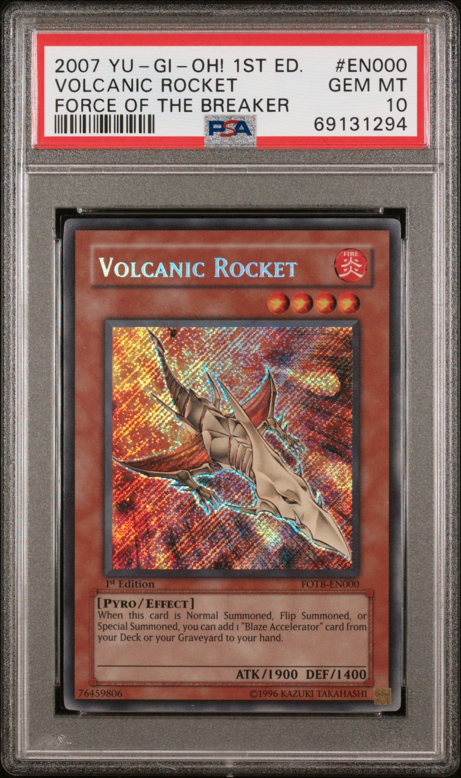 2007 YU-GI-Oh! Fotb-Force of the Breaker Volcanic Rocket 1st Edition EN000