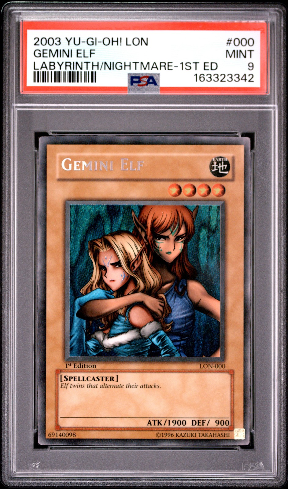 2003 YU-GI-Oh! Lon-Labyrinth of Nightmare Gemini Elf 1st Edition 000