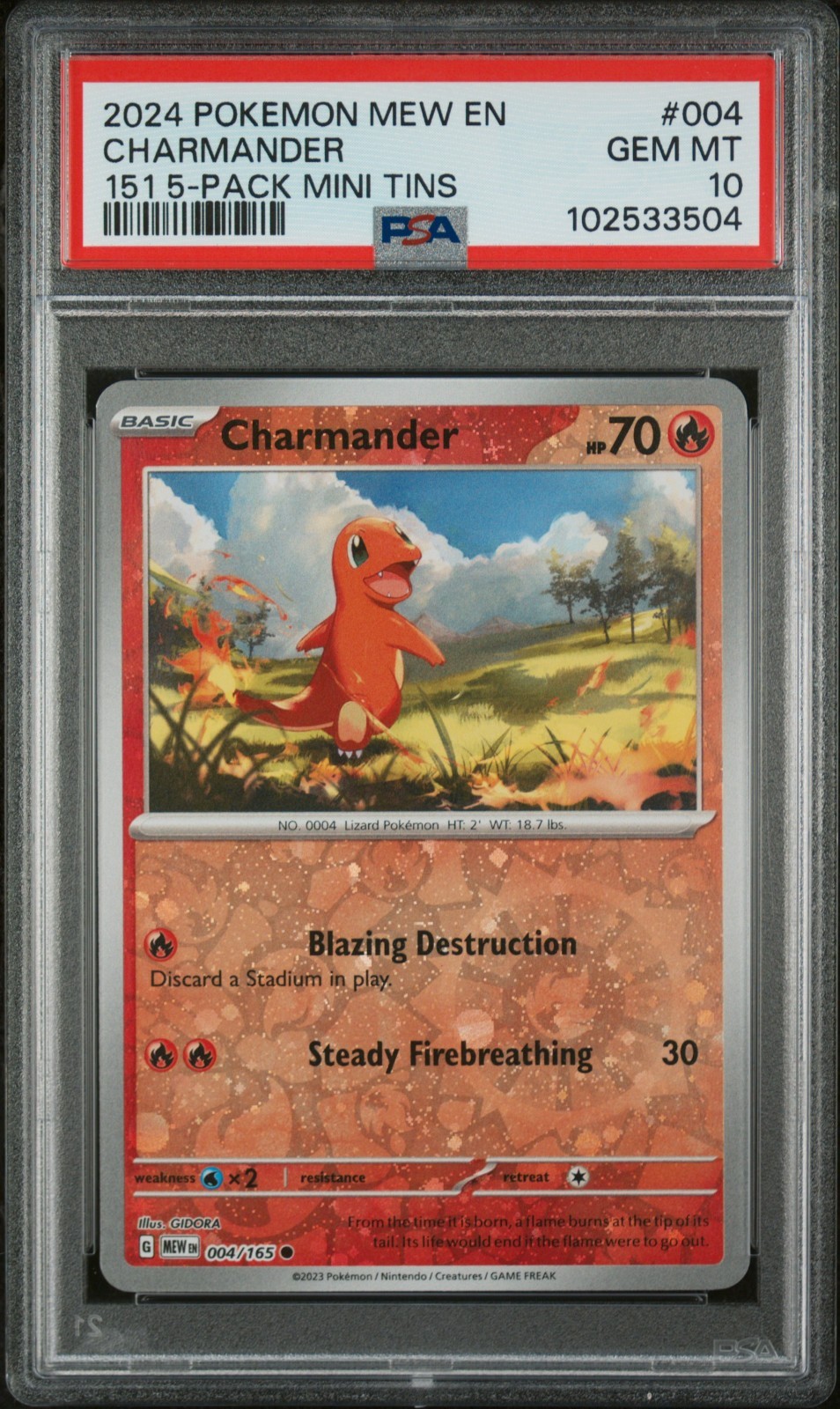 2024 Pokemon Mew EN-151 Charmander 151 5-Pack Mini Tin 004