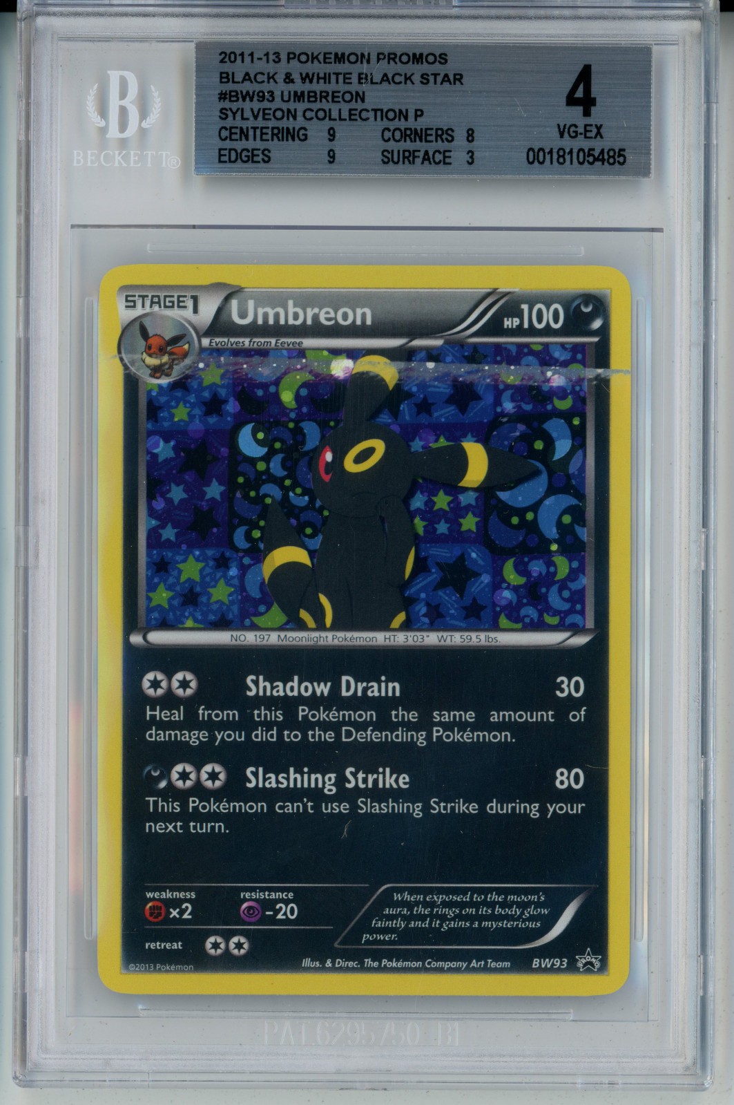 2011 Pokemon Black and White Black Star Promos Umbreon/(Sylveon Collection) P BW93